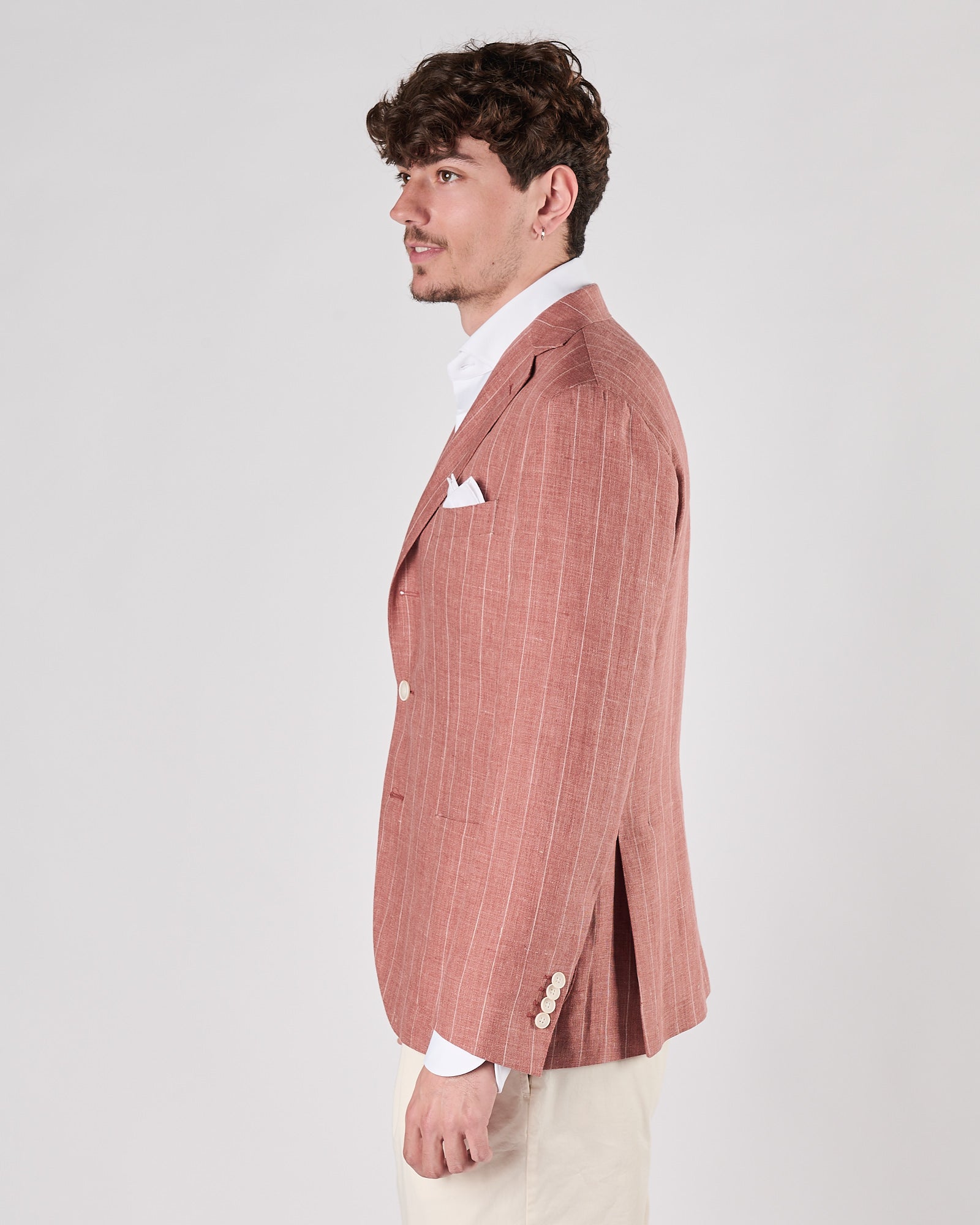 Giacca A|STORE un petto gessata rosa