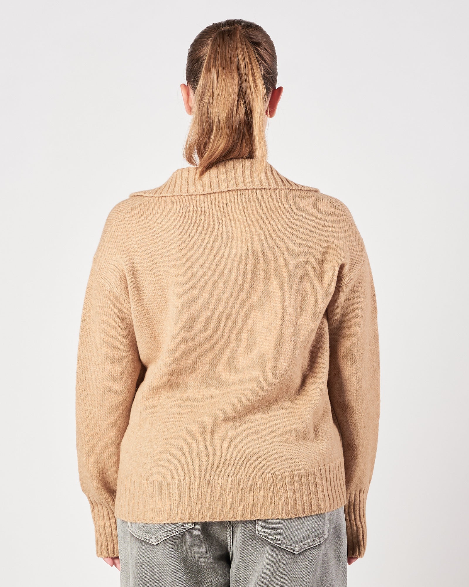 Polo Roberto Collina manica lunga cammello