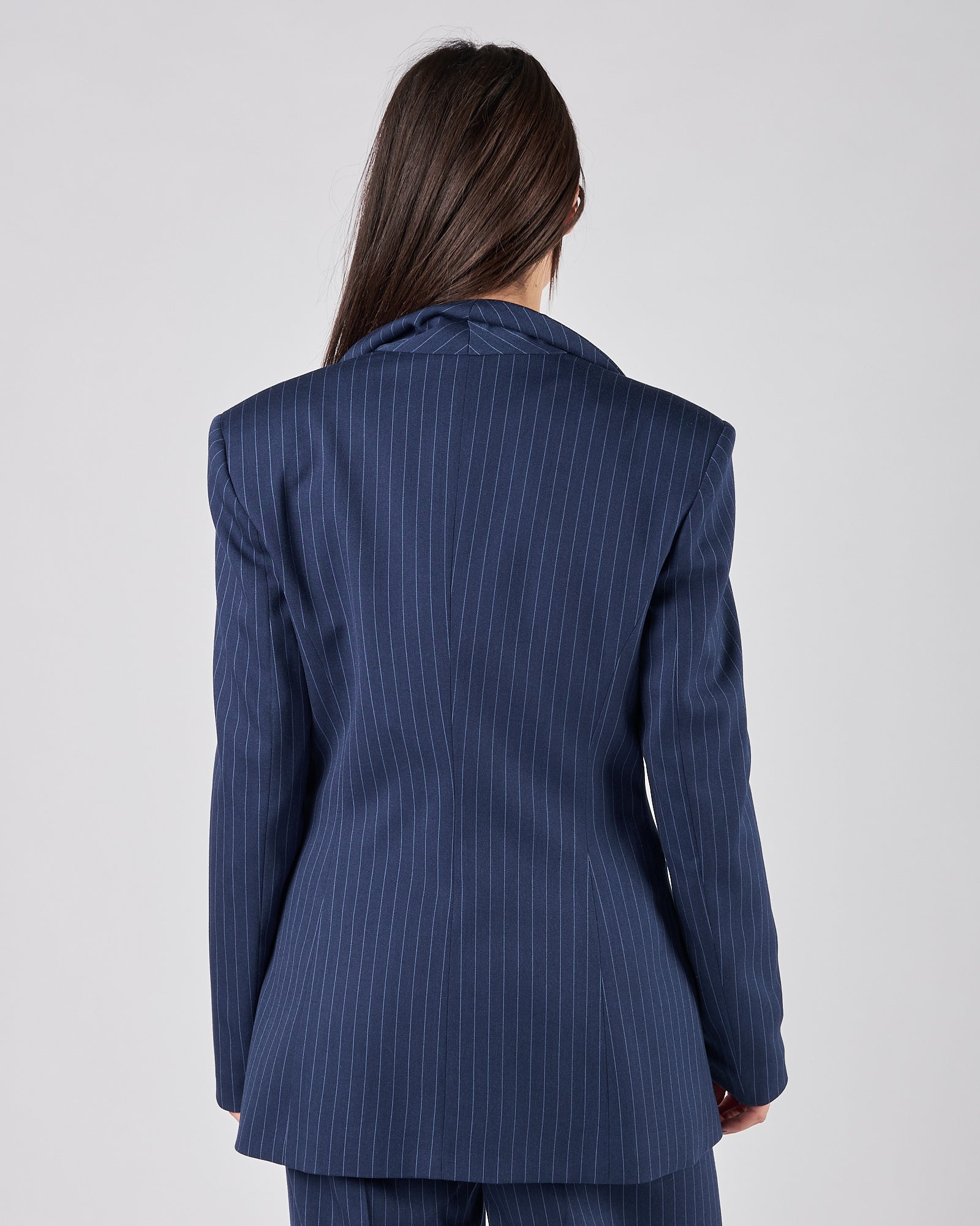 Giacca Silence in petto gessata denim