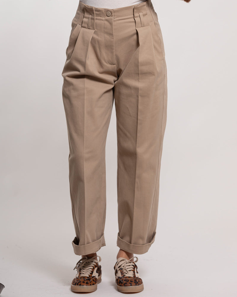 Pantalone Tela doppia pence beige