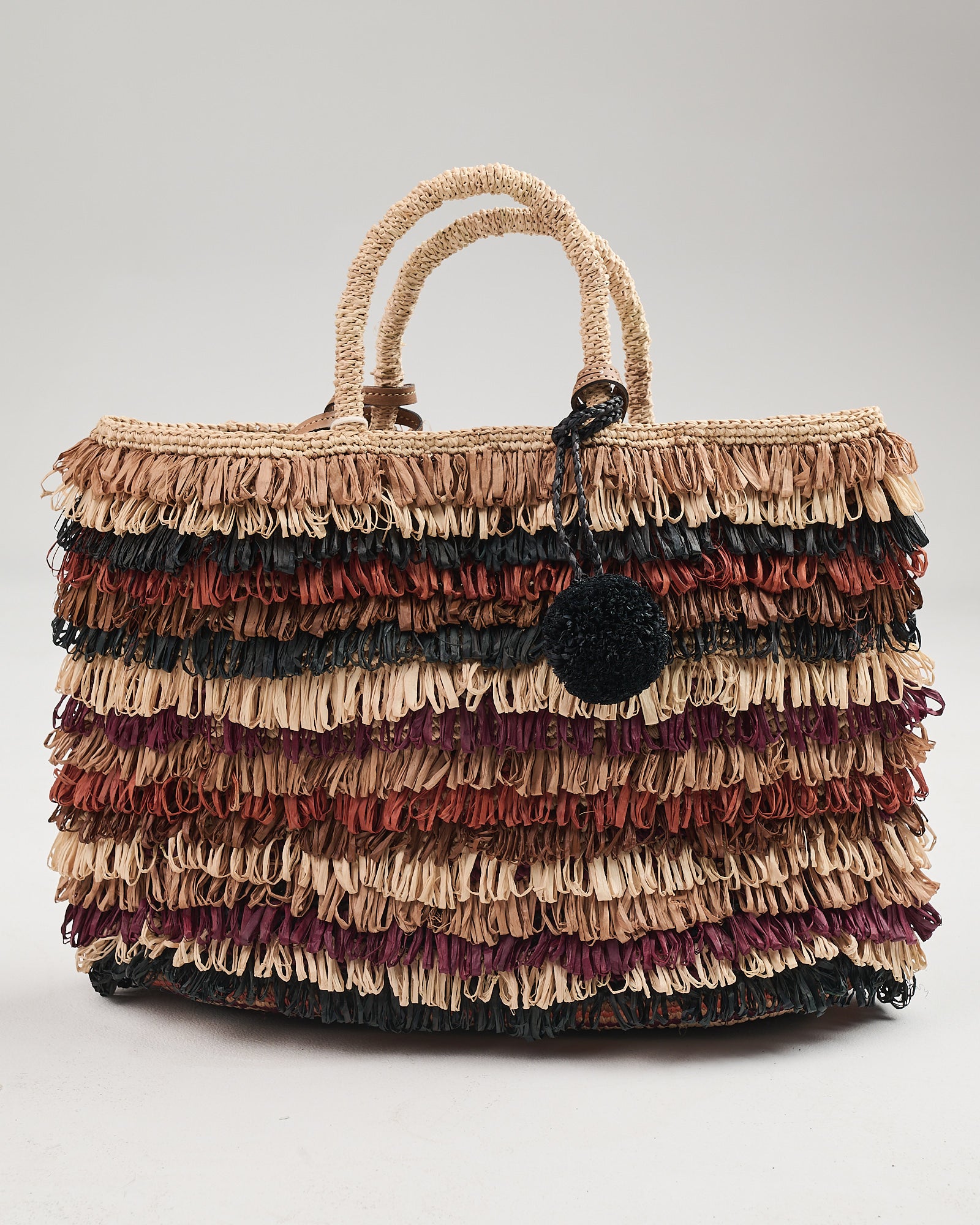 Borsa Afar in rafia multicolor