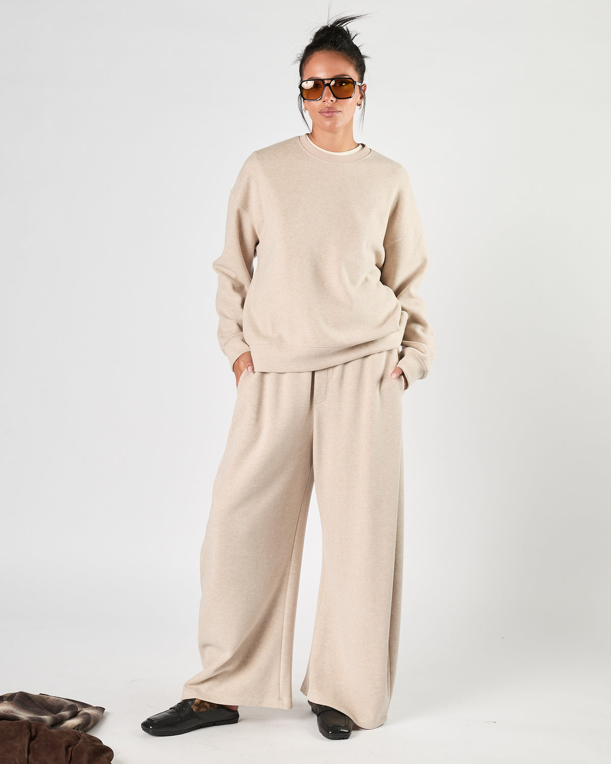 Pantalone Eleh in felpa beige