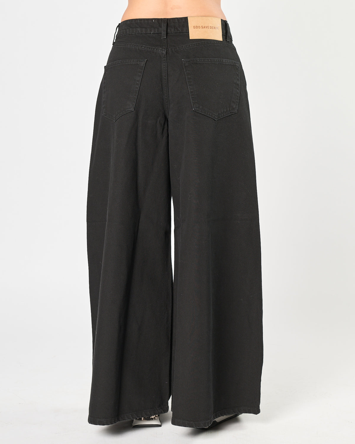Jeans God Save Denim gamba larga nero
