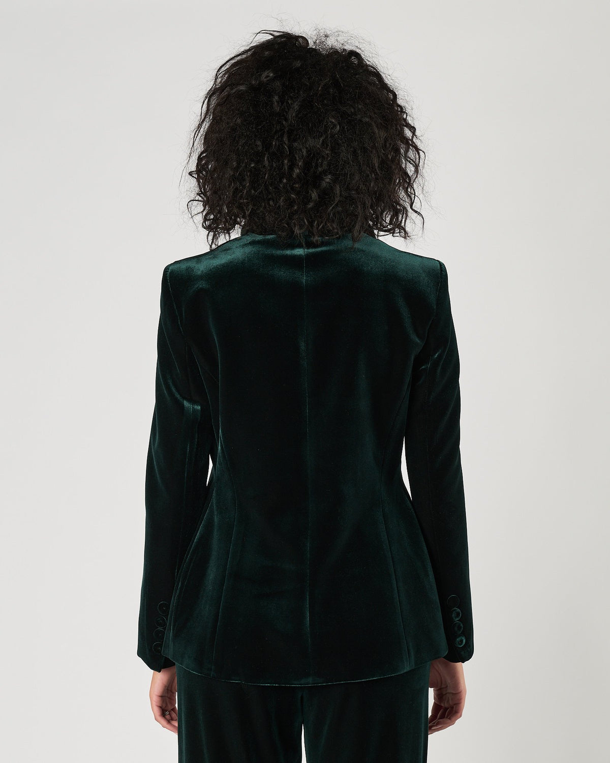 Tailleur Carla Ruiz in velluto liscio verde