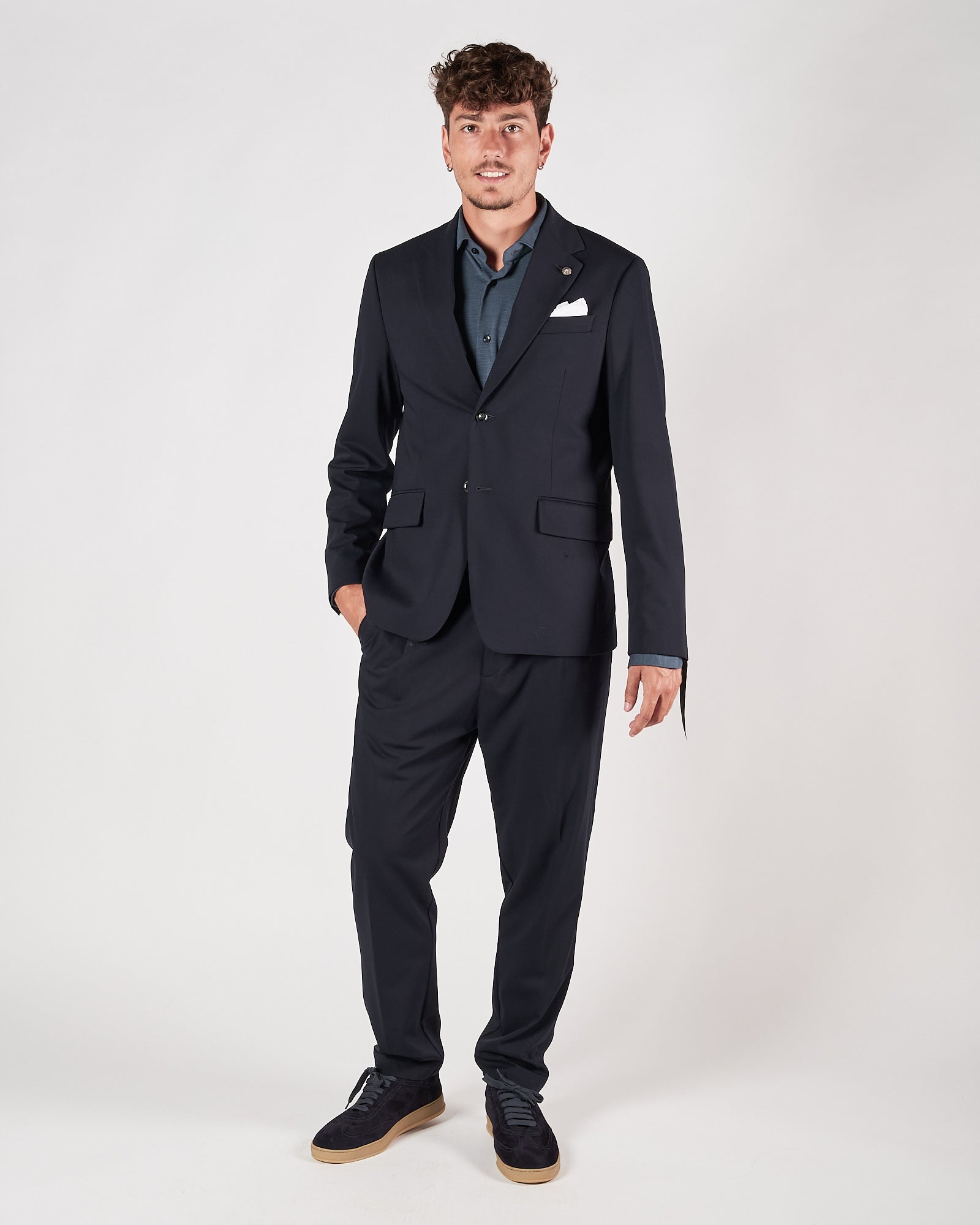 Pantalone Officina36 con pences blu