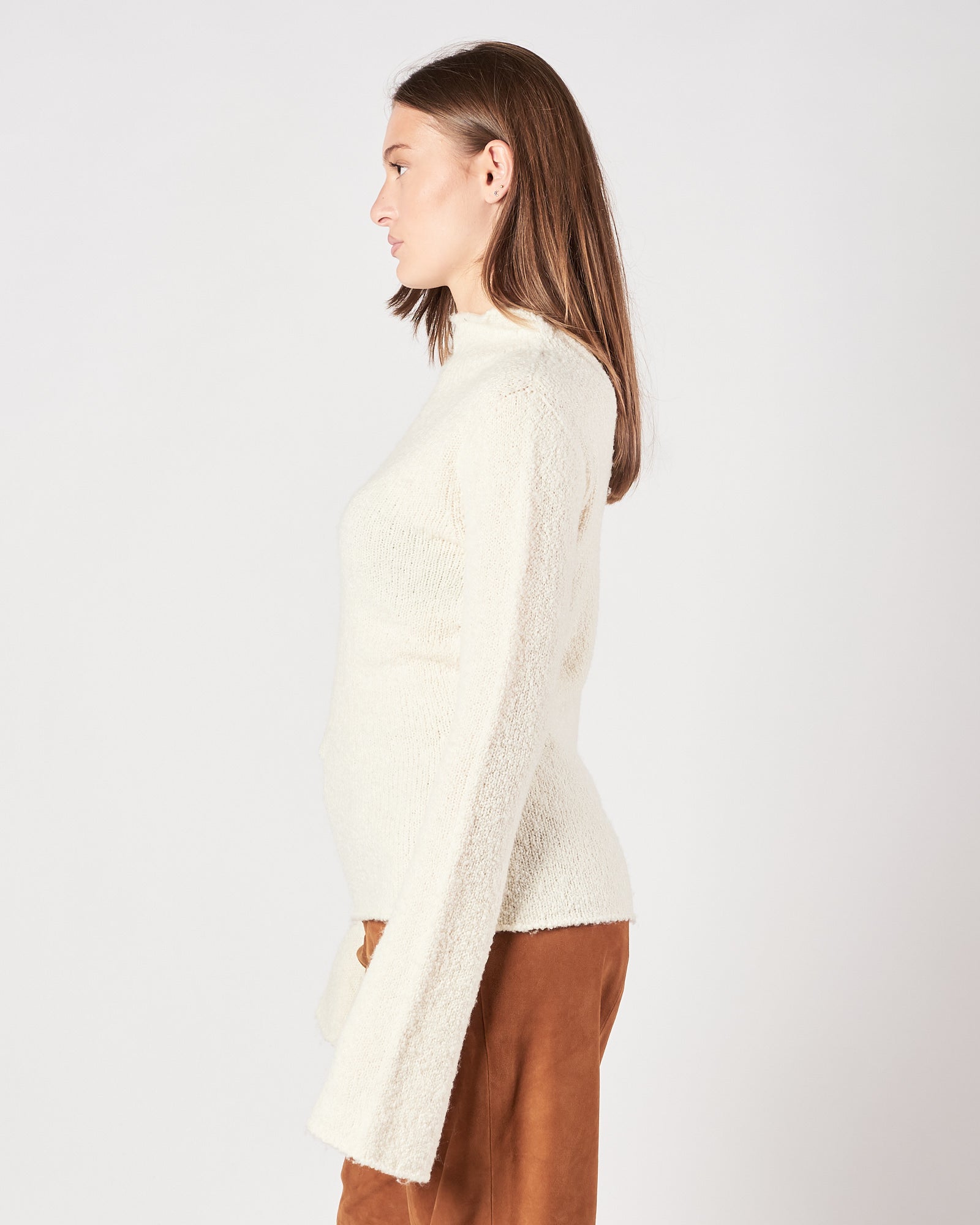 Maglia Roberto Collina scollo vulcano latte