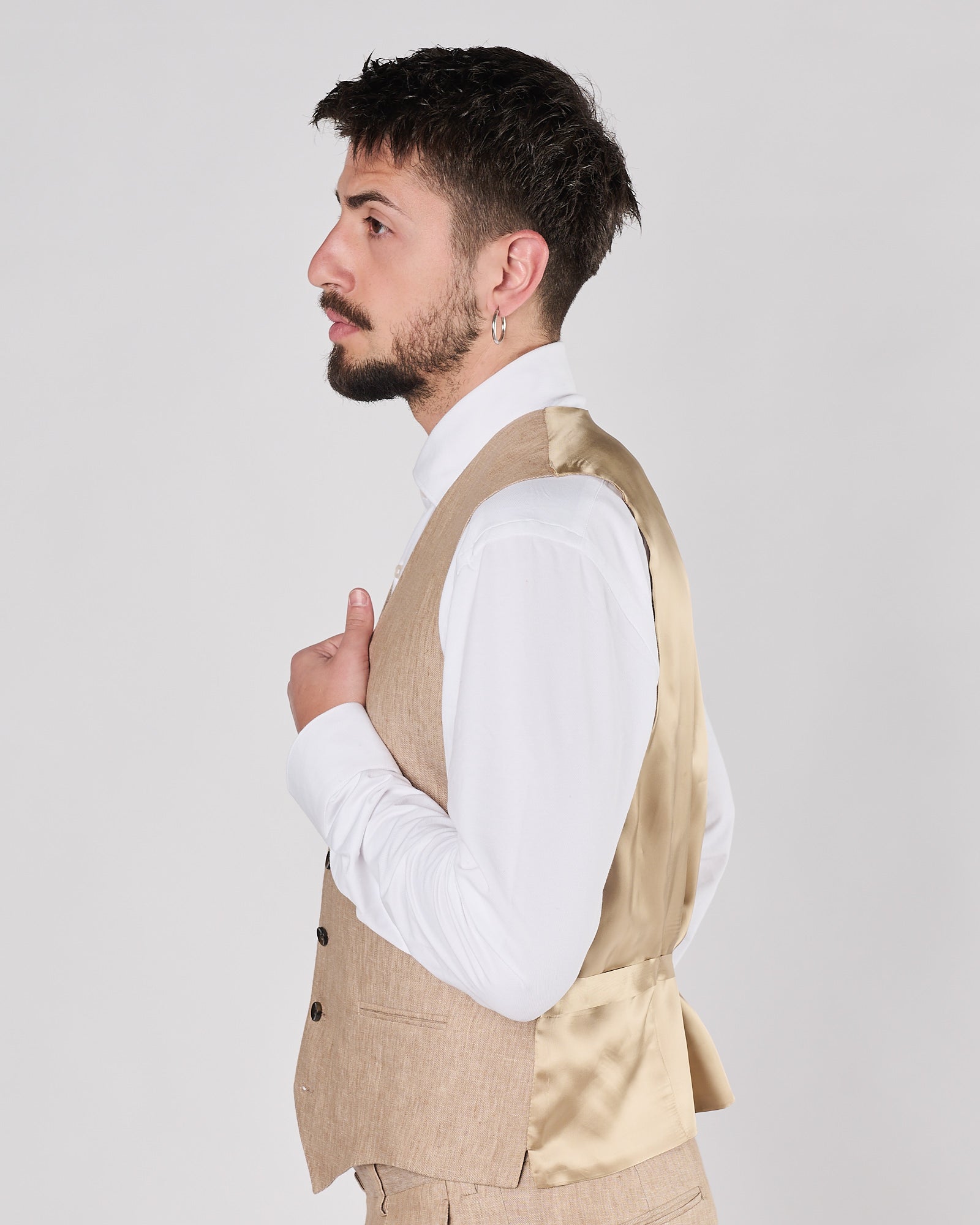 Gilet A|STORE in lino beige