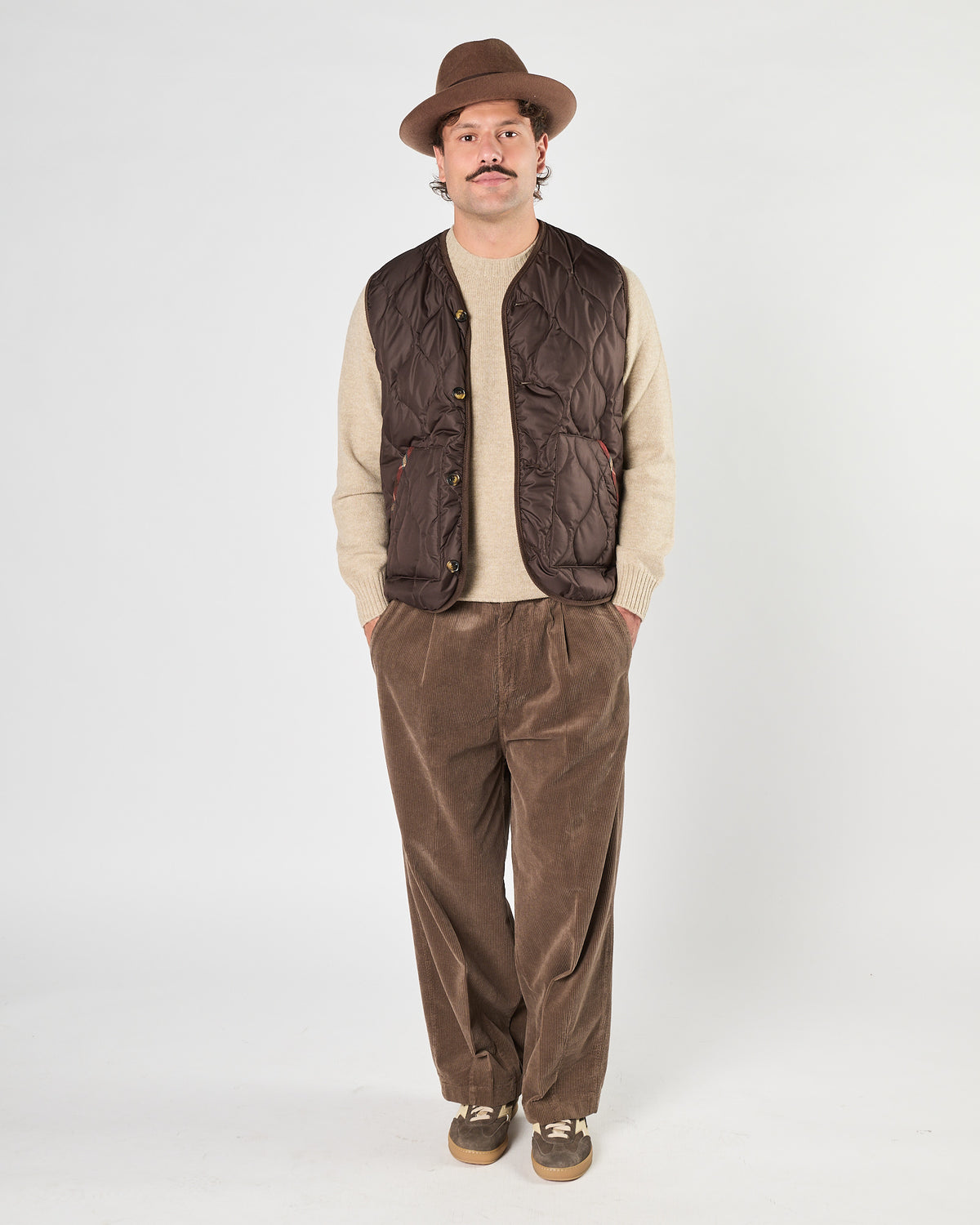 Gilet In The Box in nylon marrone