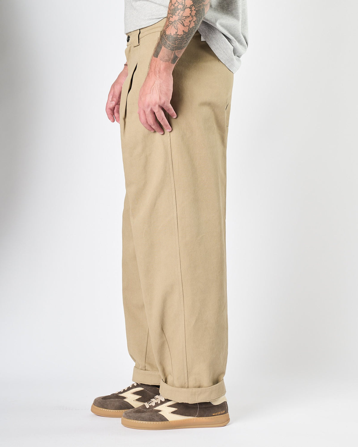 Pantalone Officina36 in cotone gamba larga deserto