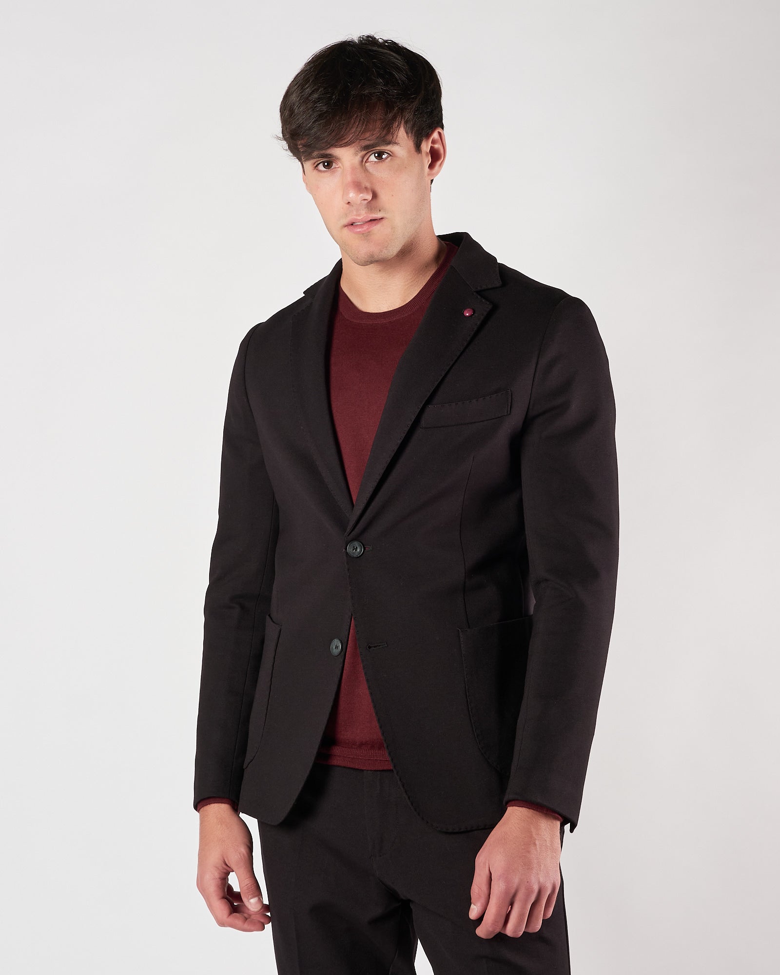 Giacca Enjoy un petto in jersey nera