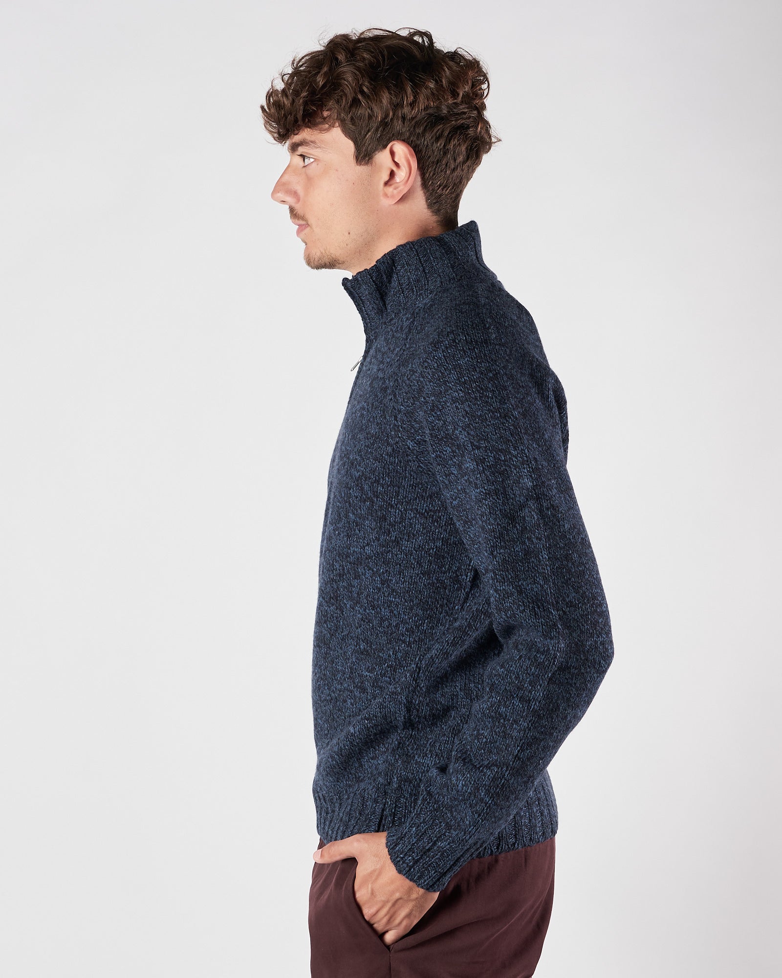 Maglia A|STORE lupo con zip blu