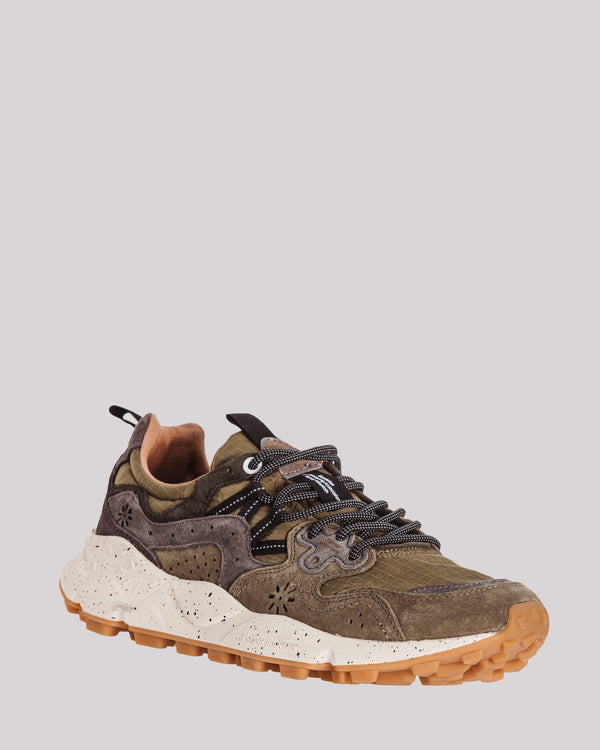 Sneaker Flower Mountain in suede Militare-Grey