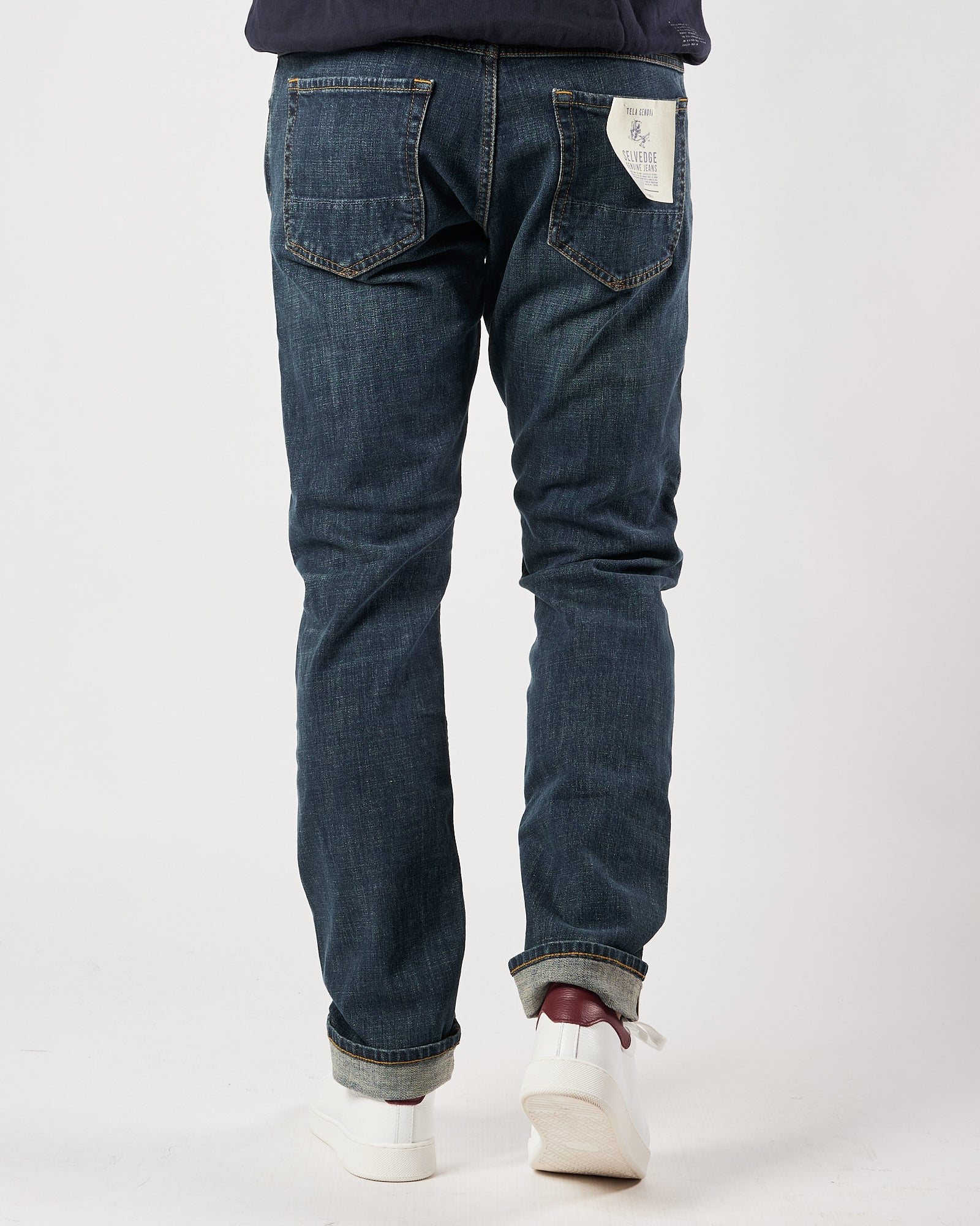 Jeans Tela Genova cinque tasche blu