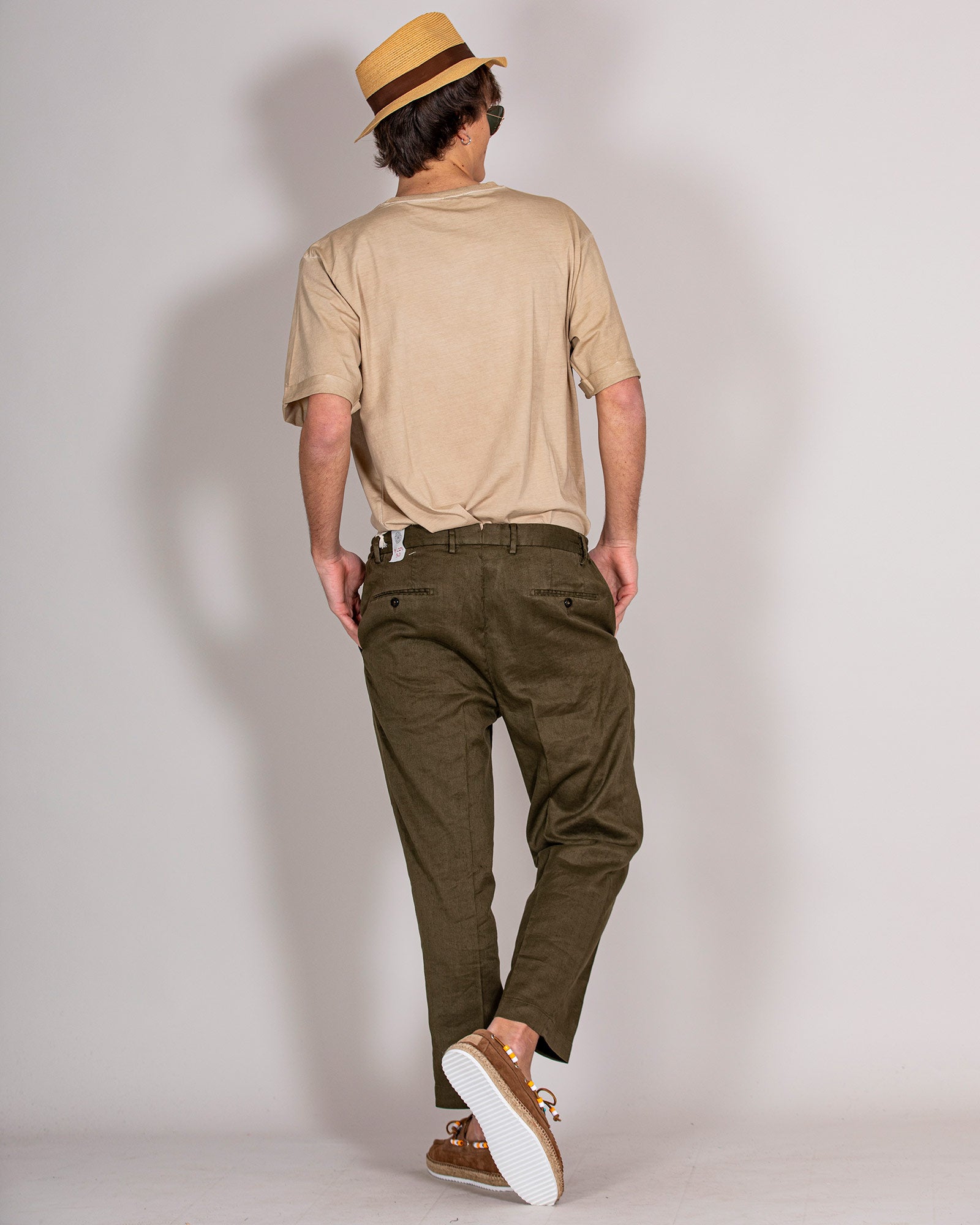 Pantalone doppia pence verde