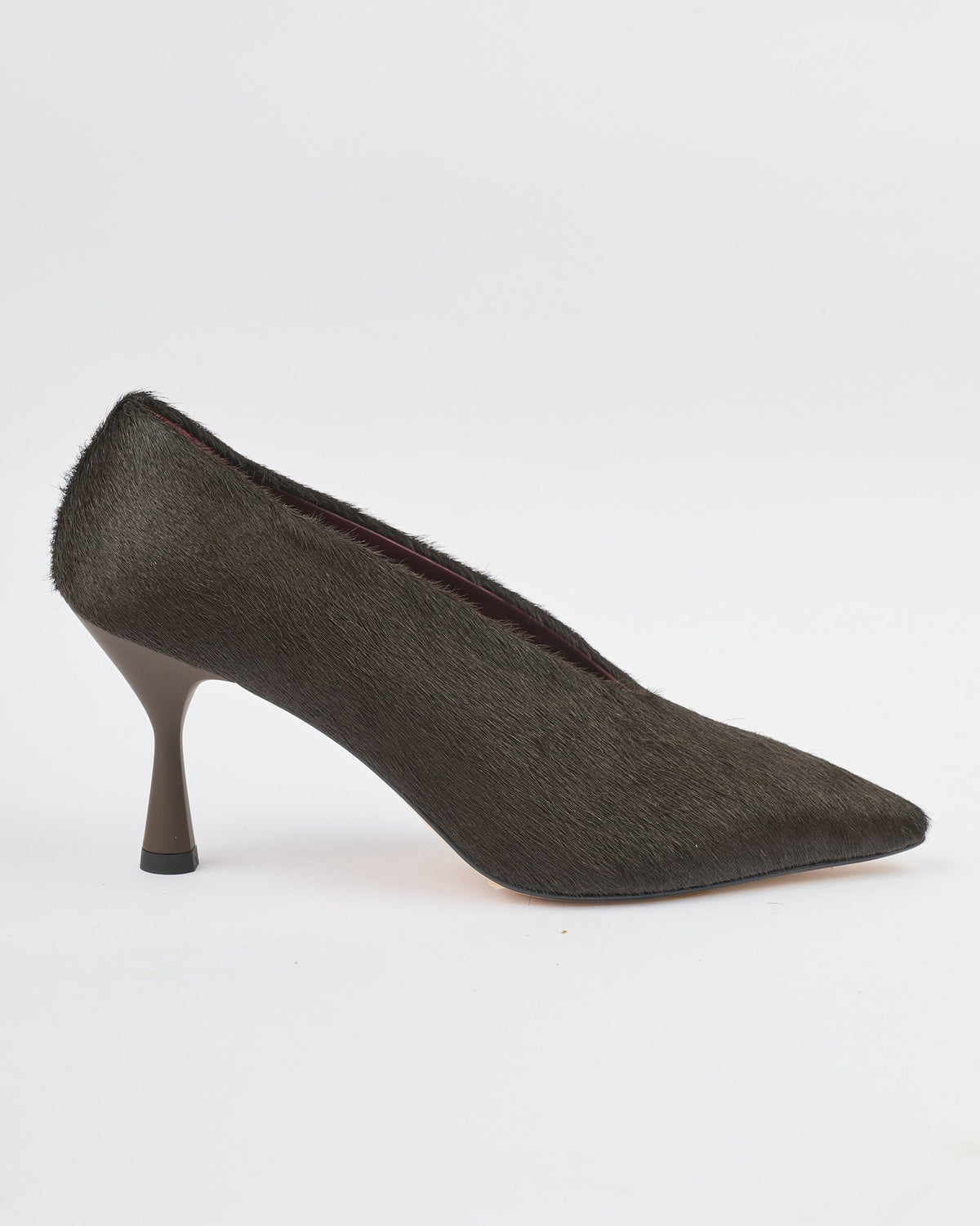 Scarpa Cheville con tacco in cavallino moro