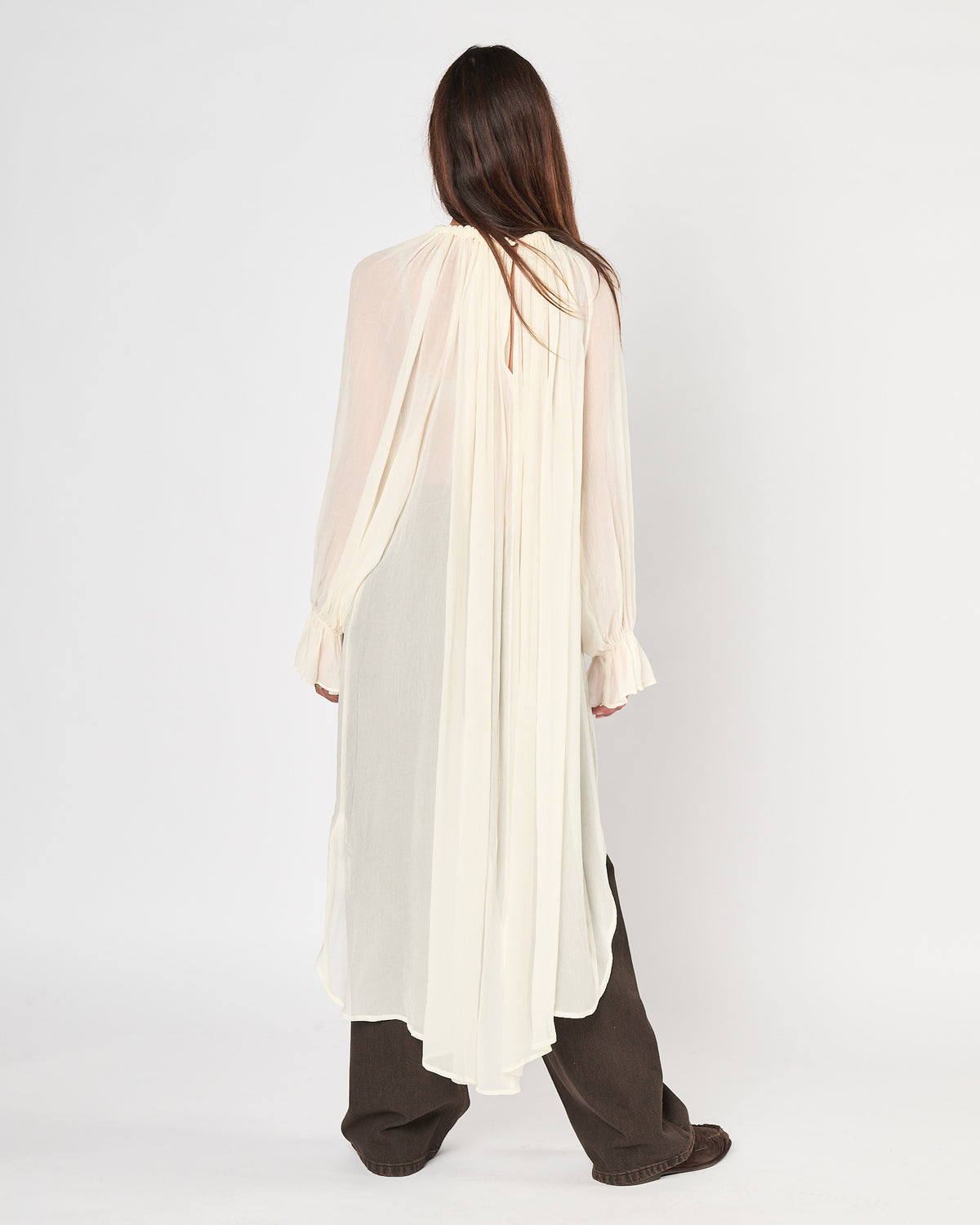Camicia Eleh in chiffon crema