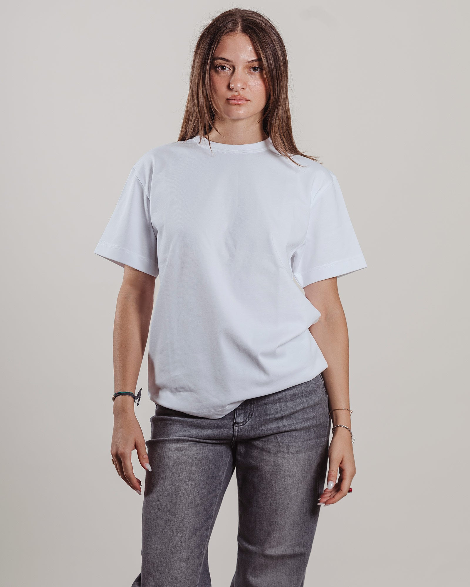 T-shirt Tela in jersey bianca