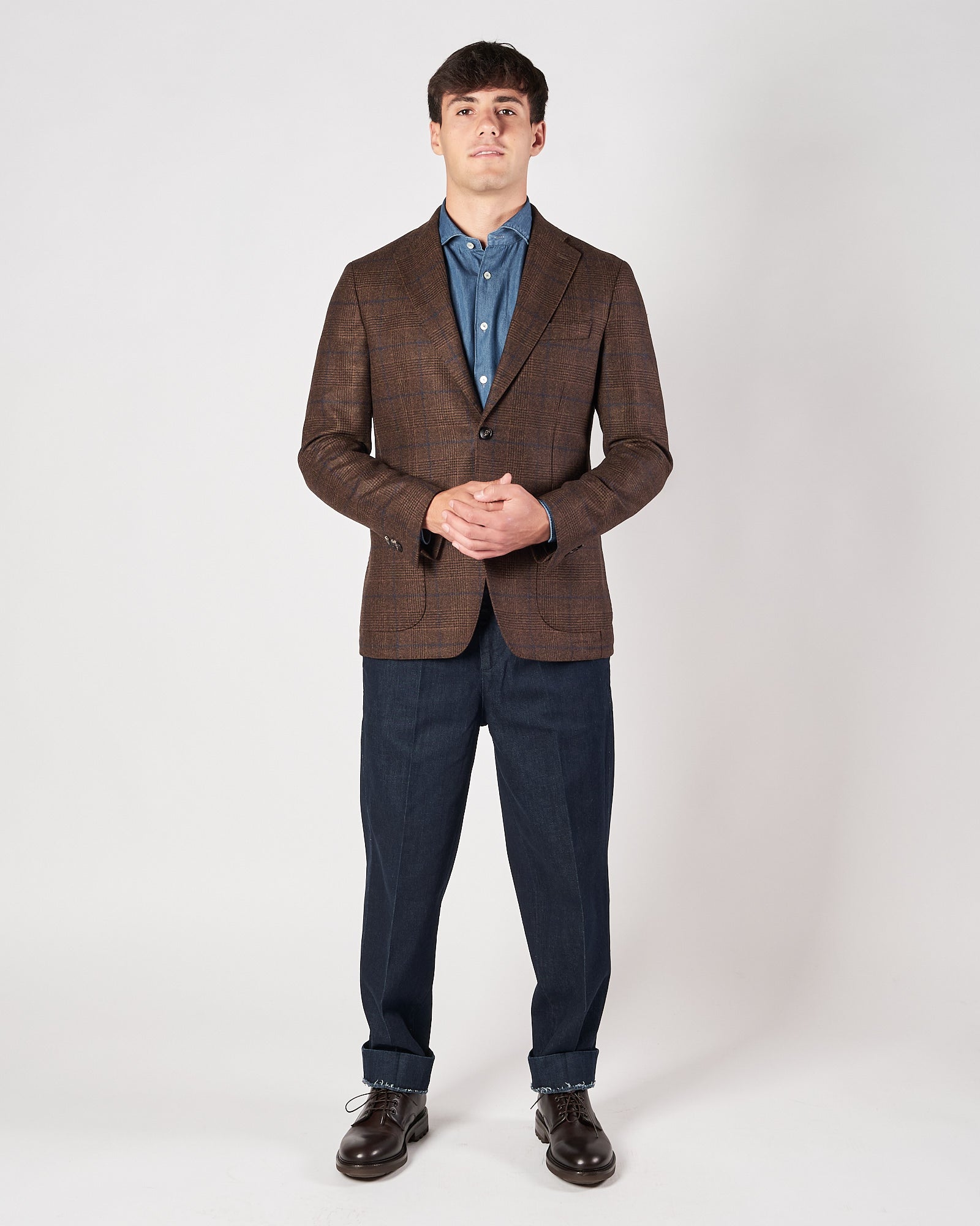 Giacca A|STORE un petto Principe di Galles testa moro