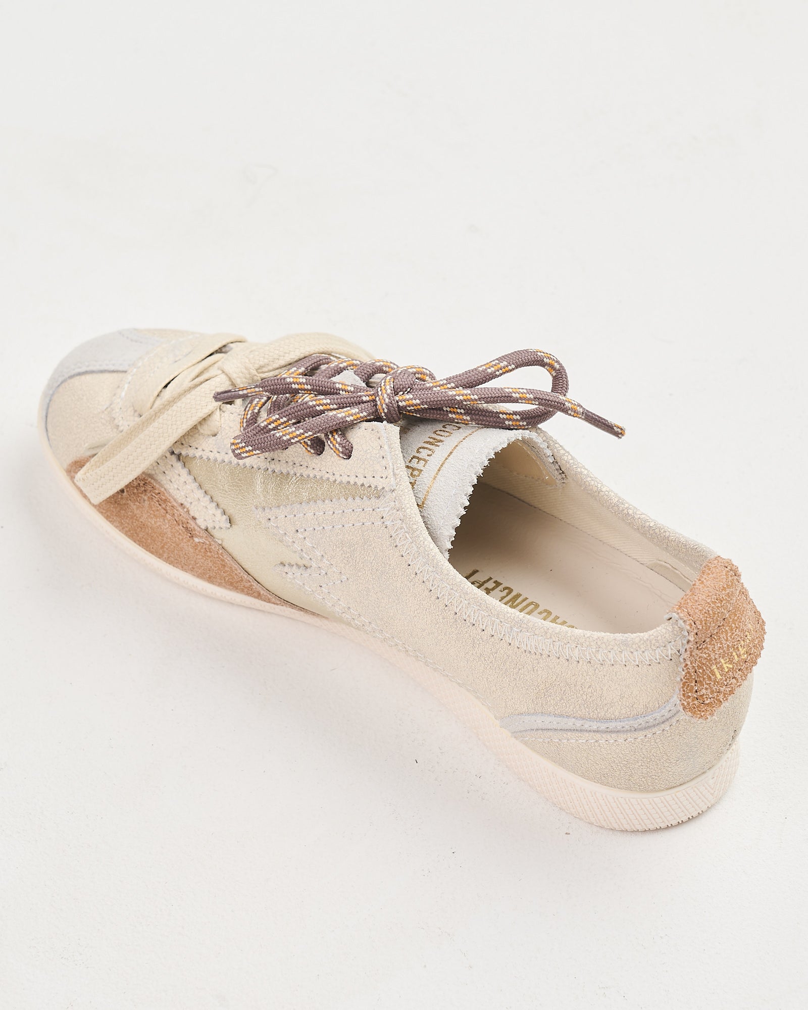 Sneaker Moaconcept Off white/Cognac dettaglio oro