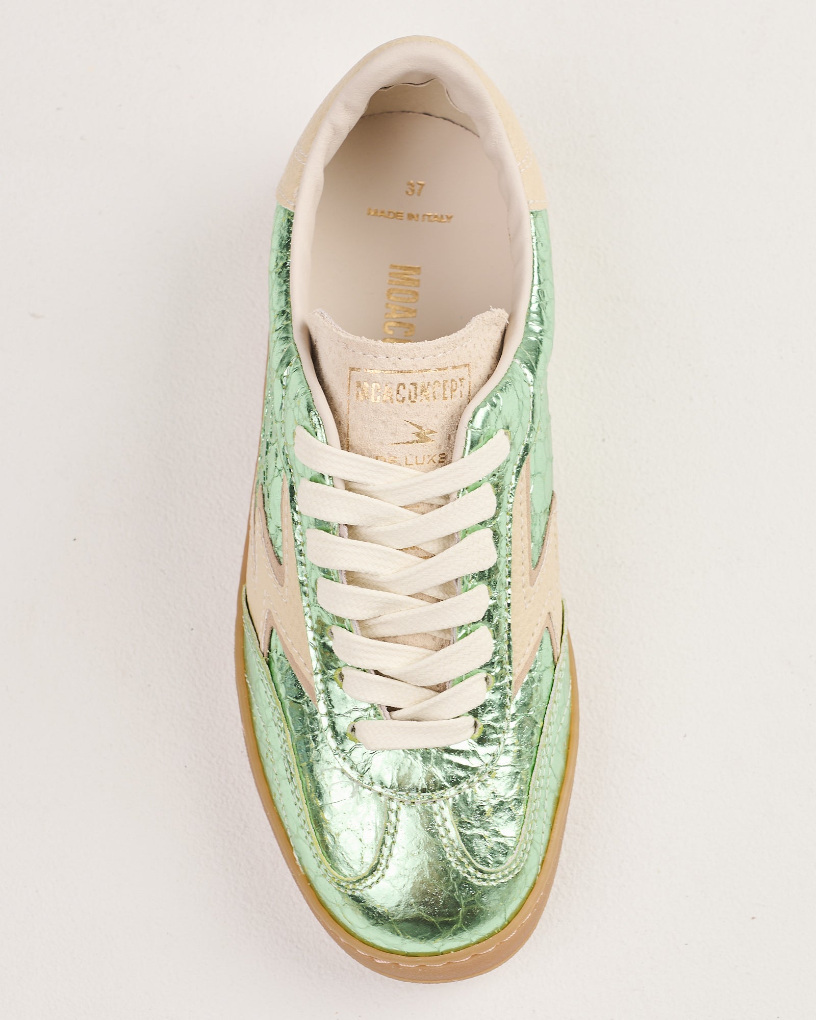 Sneaker Moaconcept verde metallizzato menta