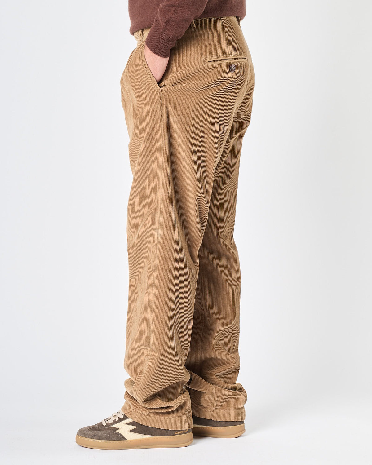Pantalone Tela Genova in velluto a coste beige
