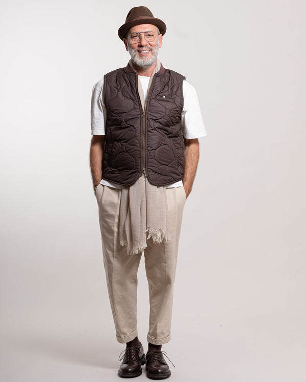 Gilet Bl'ker trapuntato marrone