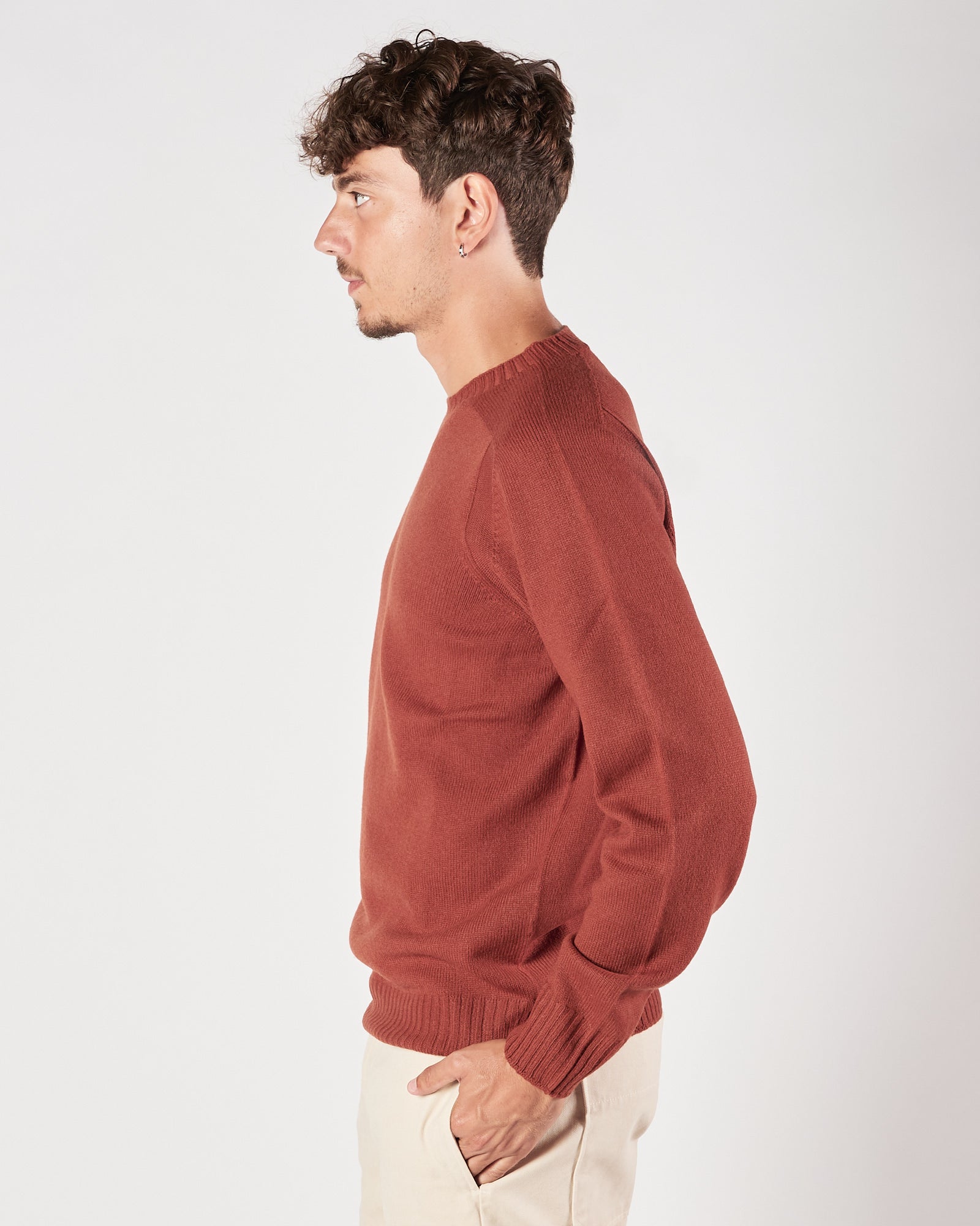 Maglia A|STORE in lana girocollo ruggine