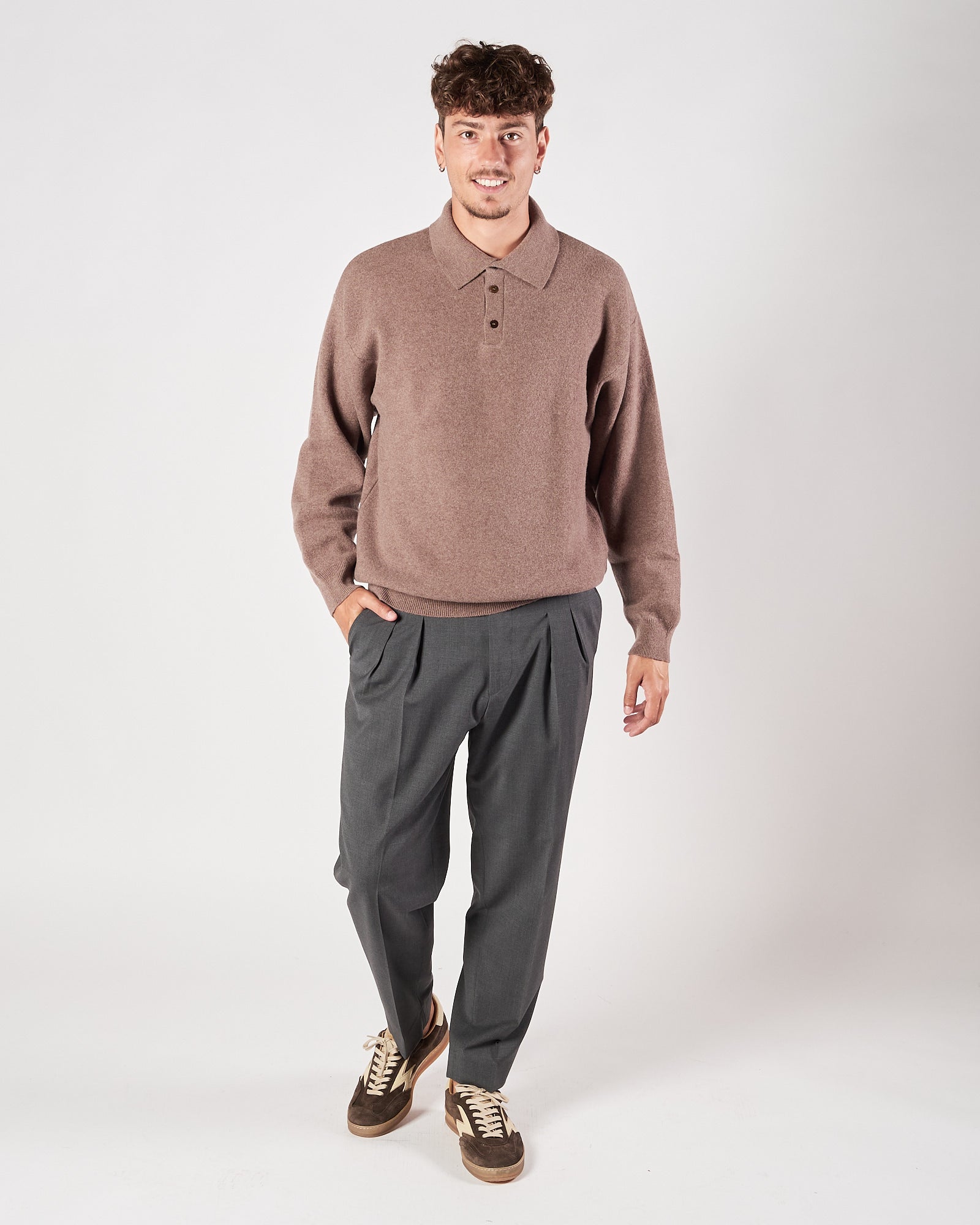 Pantalone A|STORE doppia pence grigio antracite