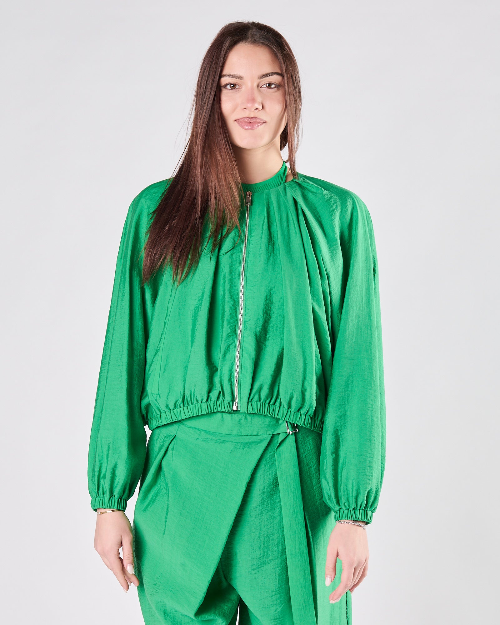 Giacchetto Tela9 in tencel verde