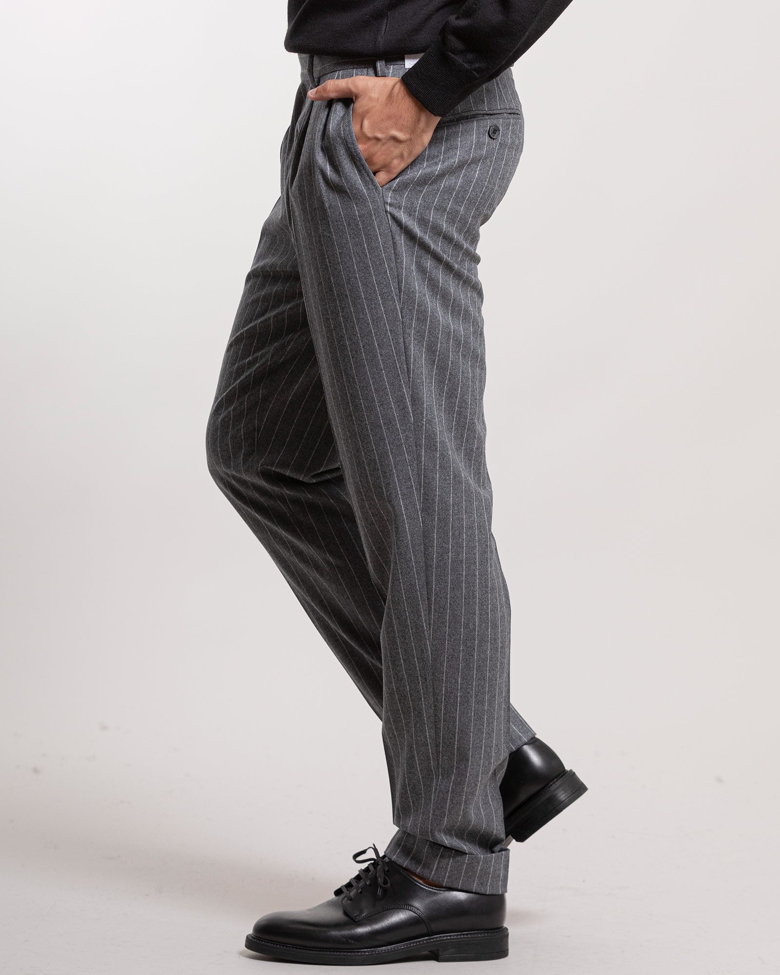 Pantalone Luigi Bianchi gessato grigio