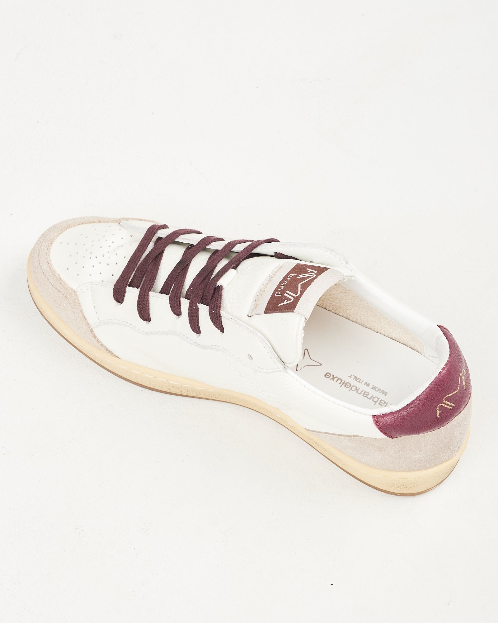 Sneaker Ama Brand in suede e pelle beige bordeaux