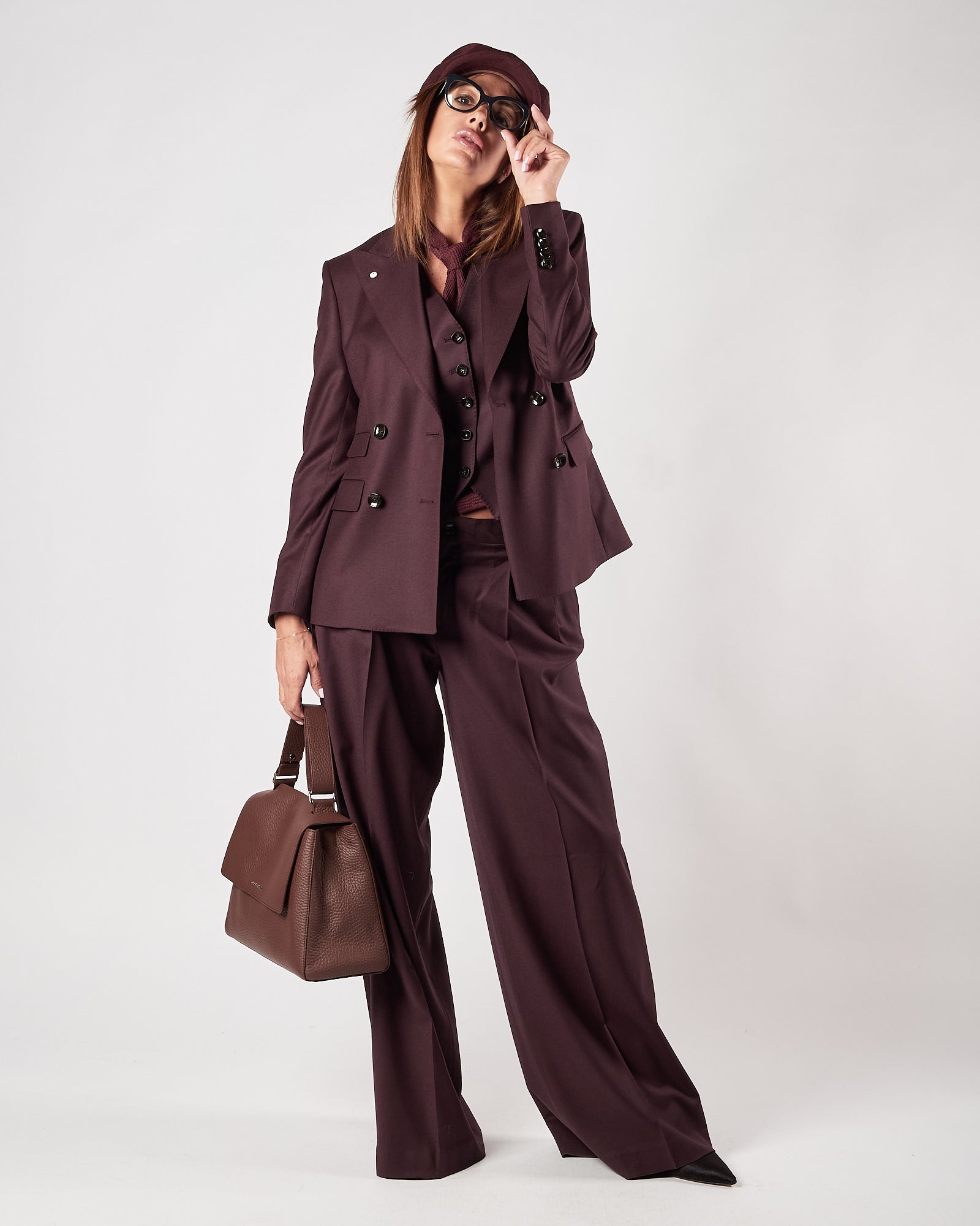 Gilet Lbm1911 cinque bottoni prugna