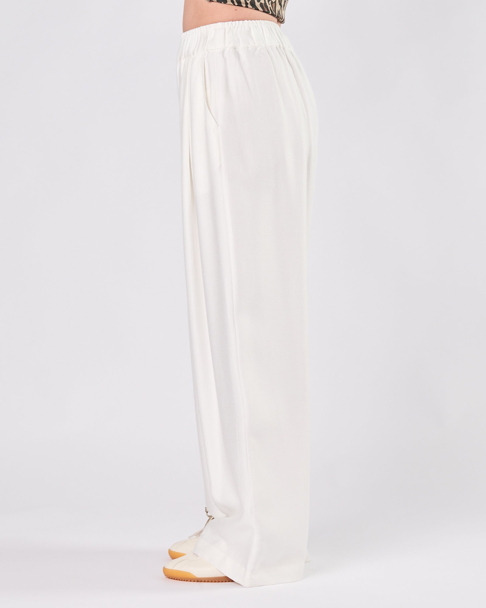 Pantalone Eleh con elastico in vita morbido bianco