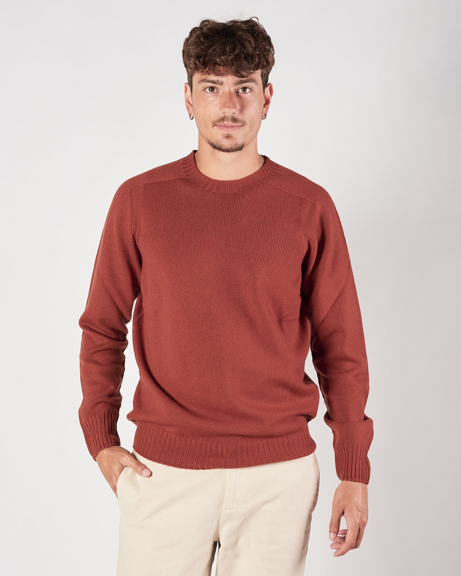 Maglia A|STORE in lana girocollo ruggine