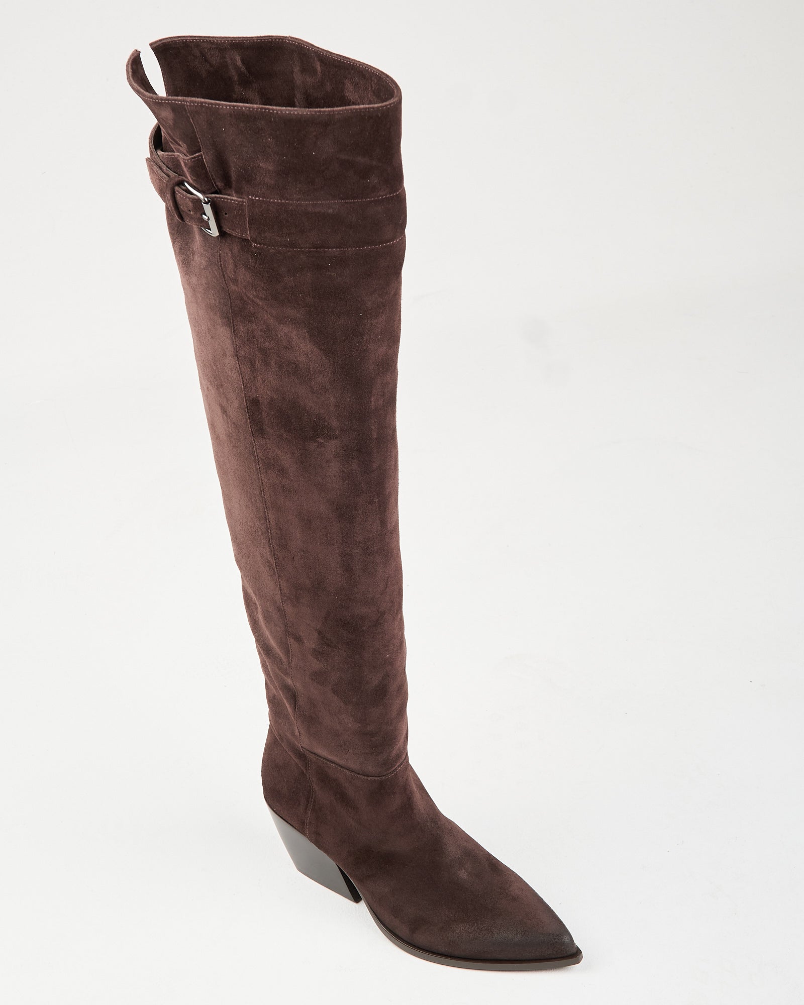 Stivale Elena Iachi alto in camoscio tabacco