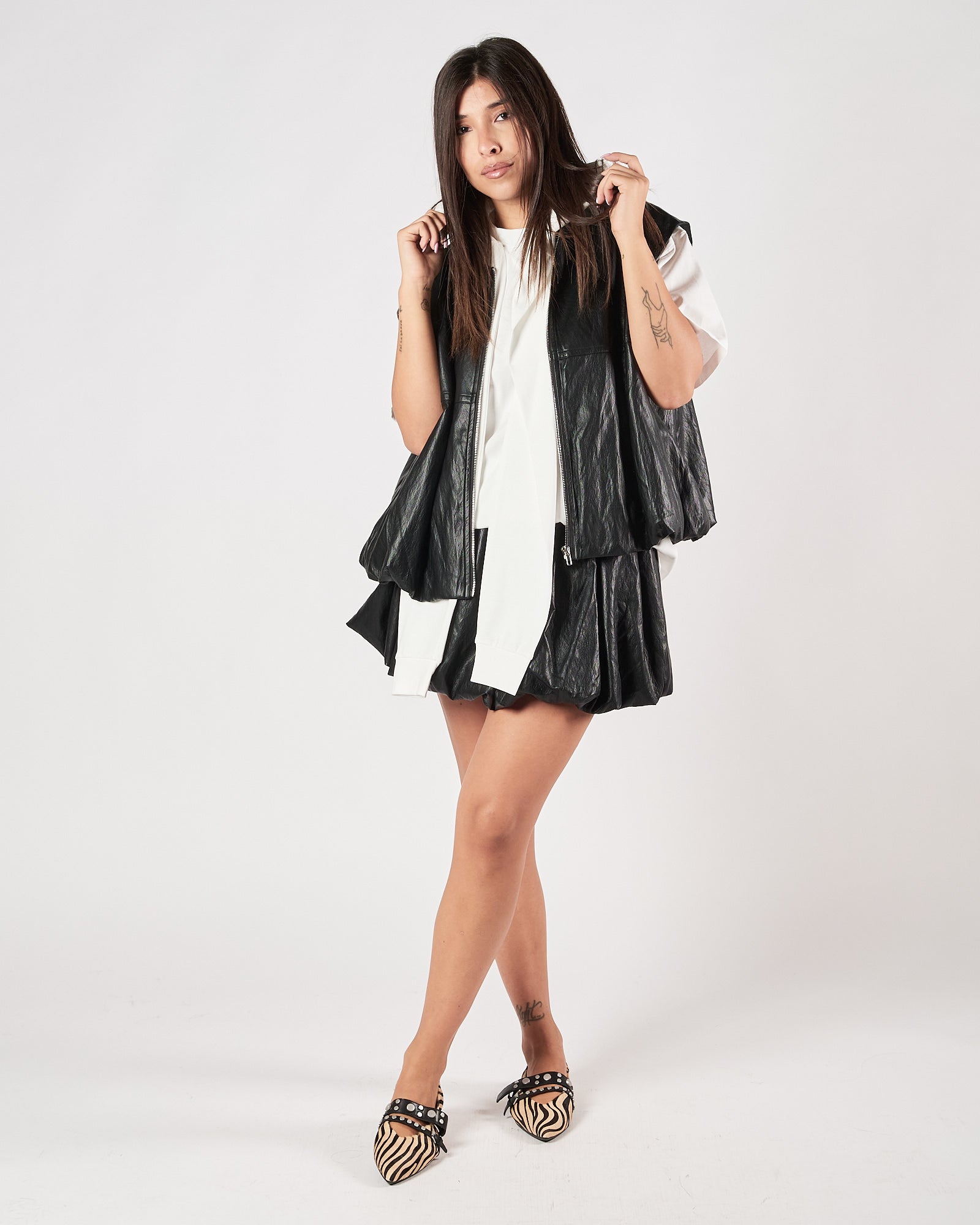 Gilet Eleh ecopelle nero