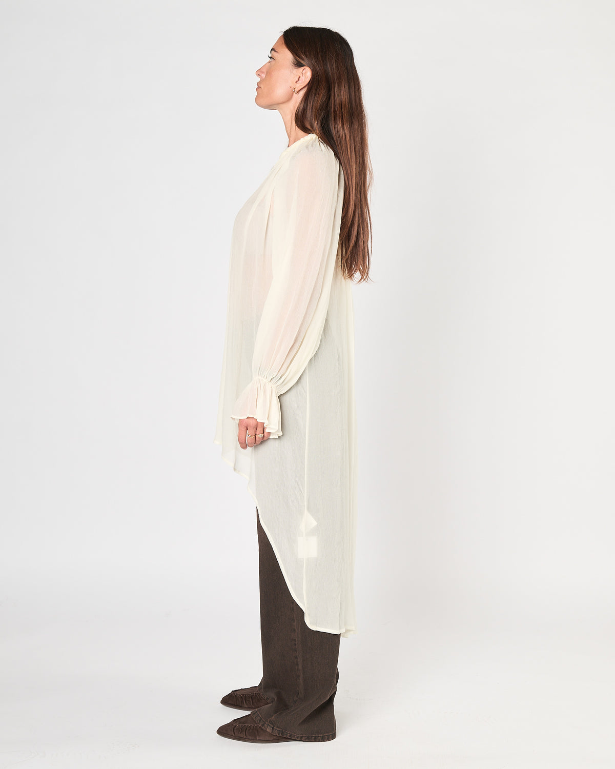 Camicia Eleh in chiffon crema