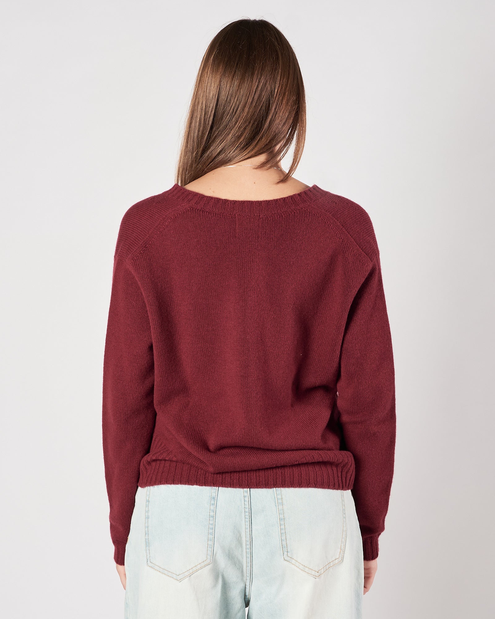 Maglia A|STORE scollo v bordeaux