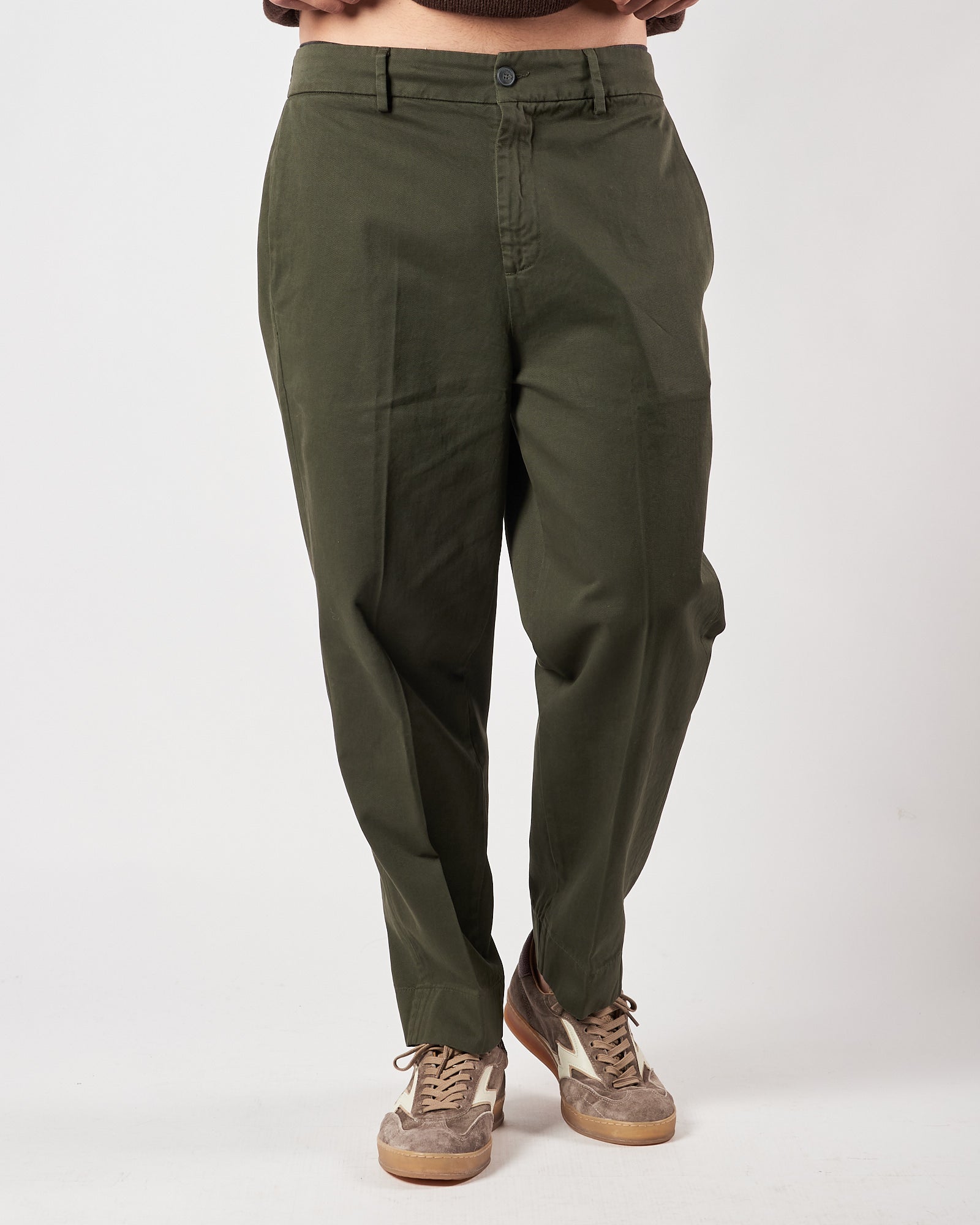 Pantalone Bonheur over fit verde militare