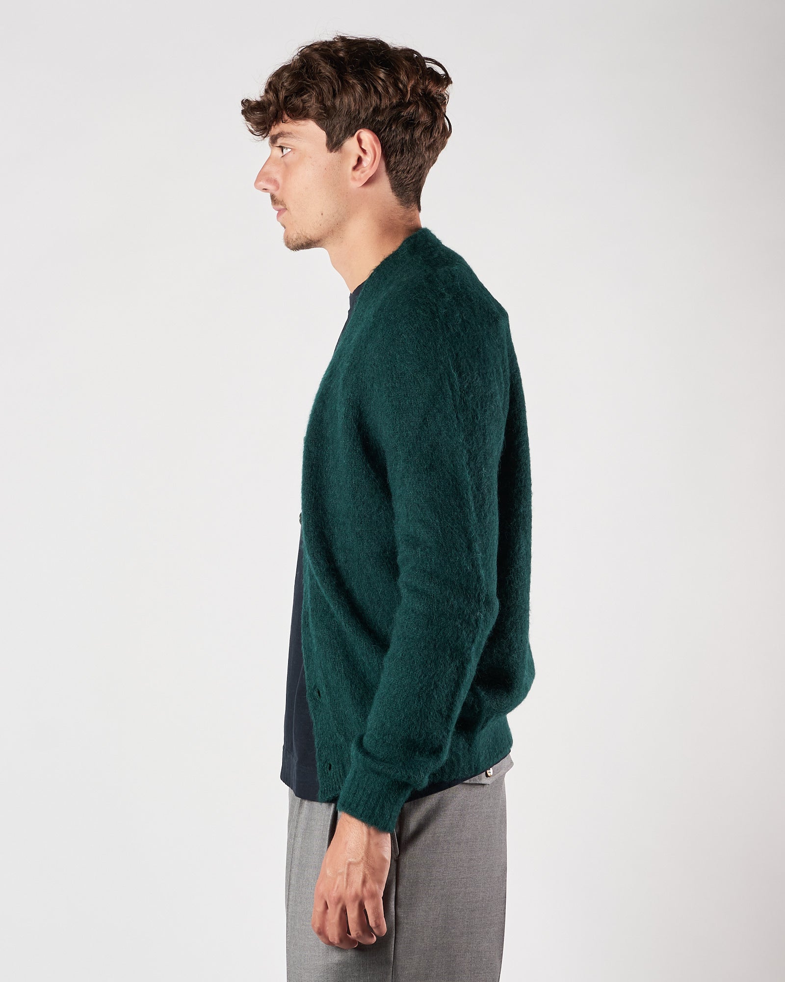 Cardigan A|STORE con bottoni verde