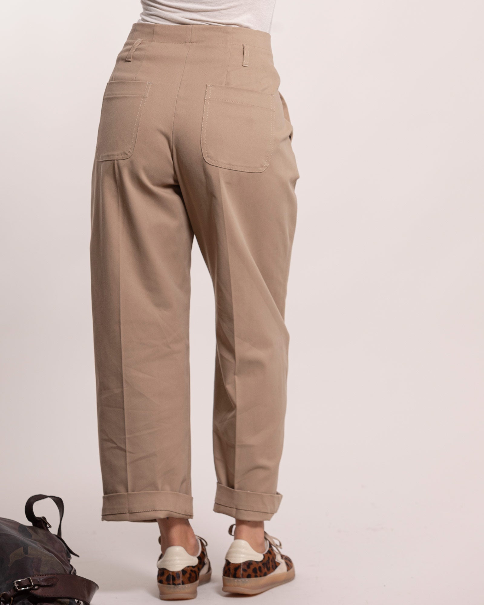 Pantalone Tela doppia pence beige