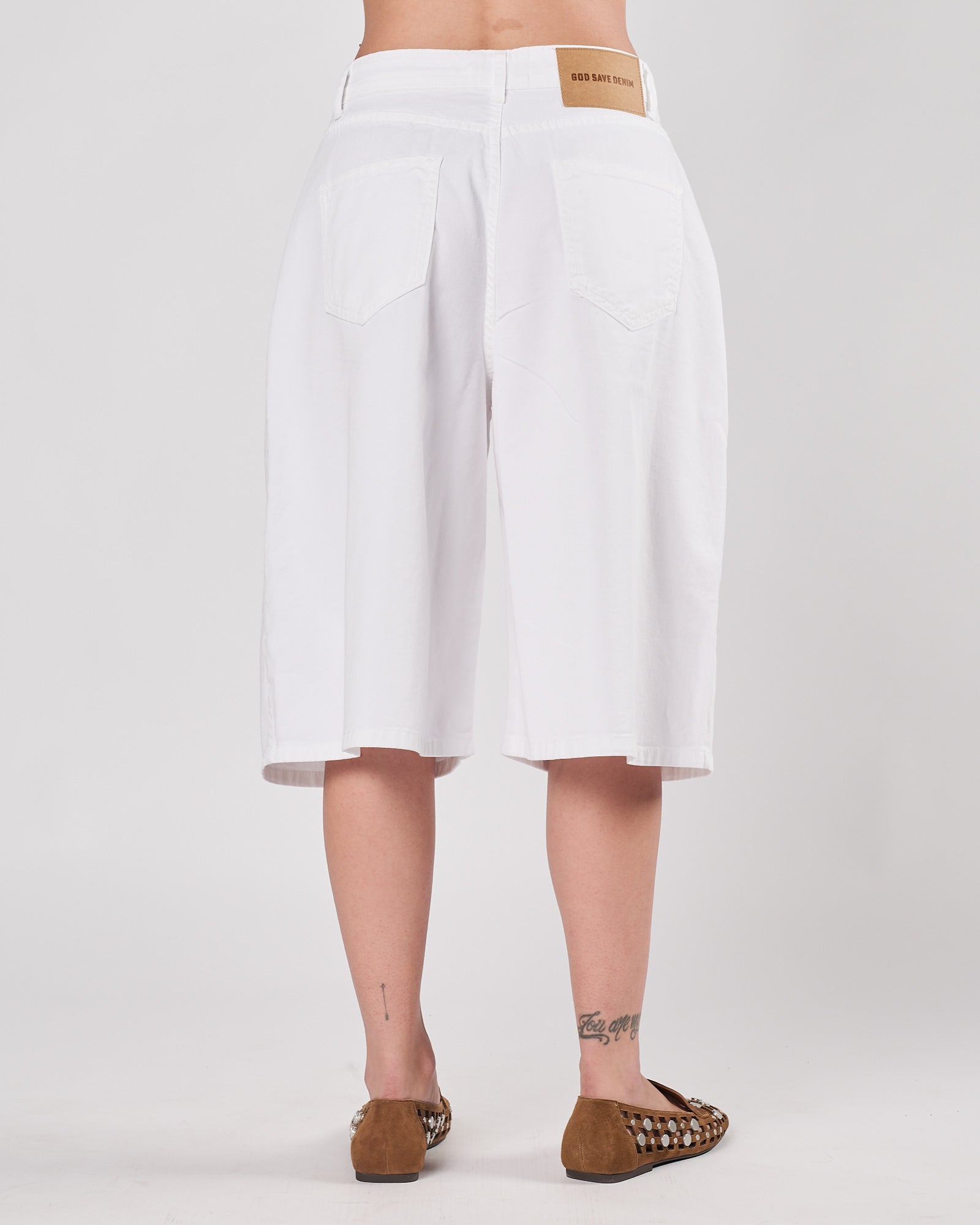 Bermuda God Save Denim bianco