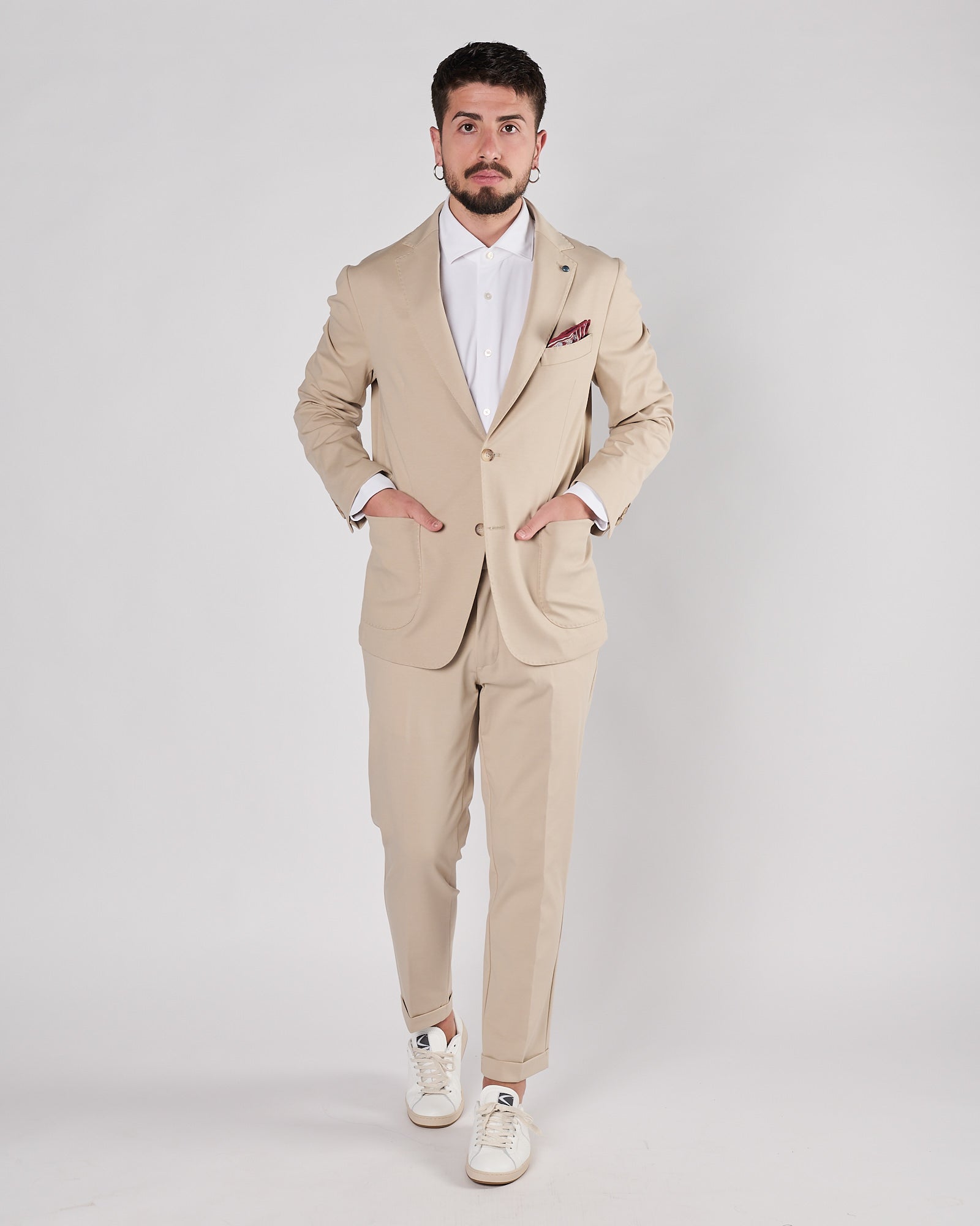 Giacca Enjoy in jersey un petto beige