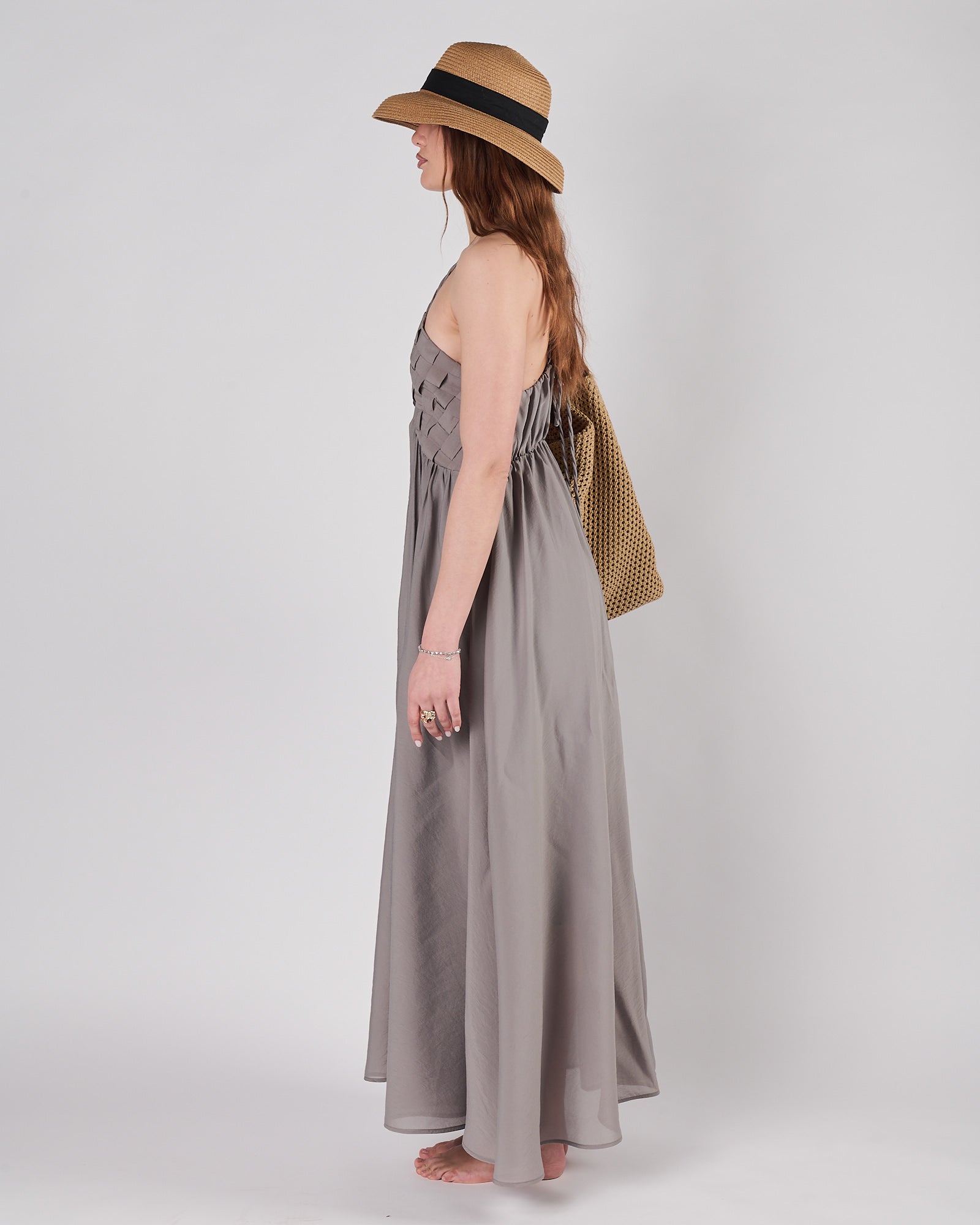 Abito Eleh lungo scivolato grigio