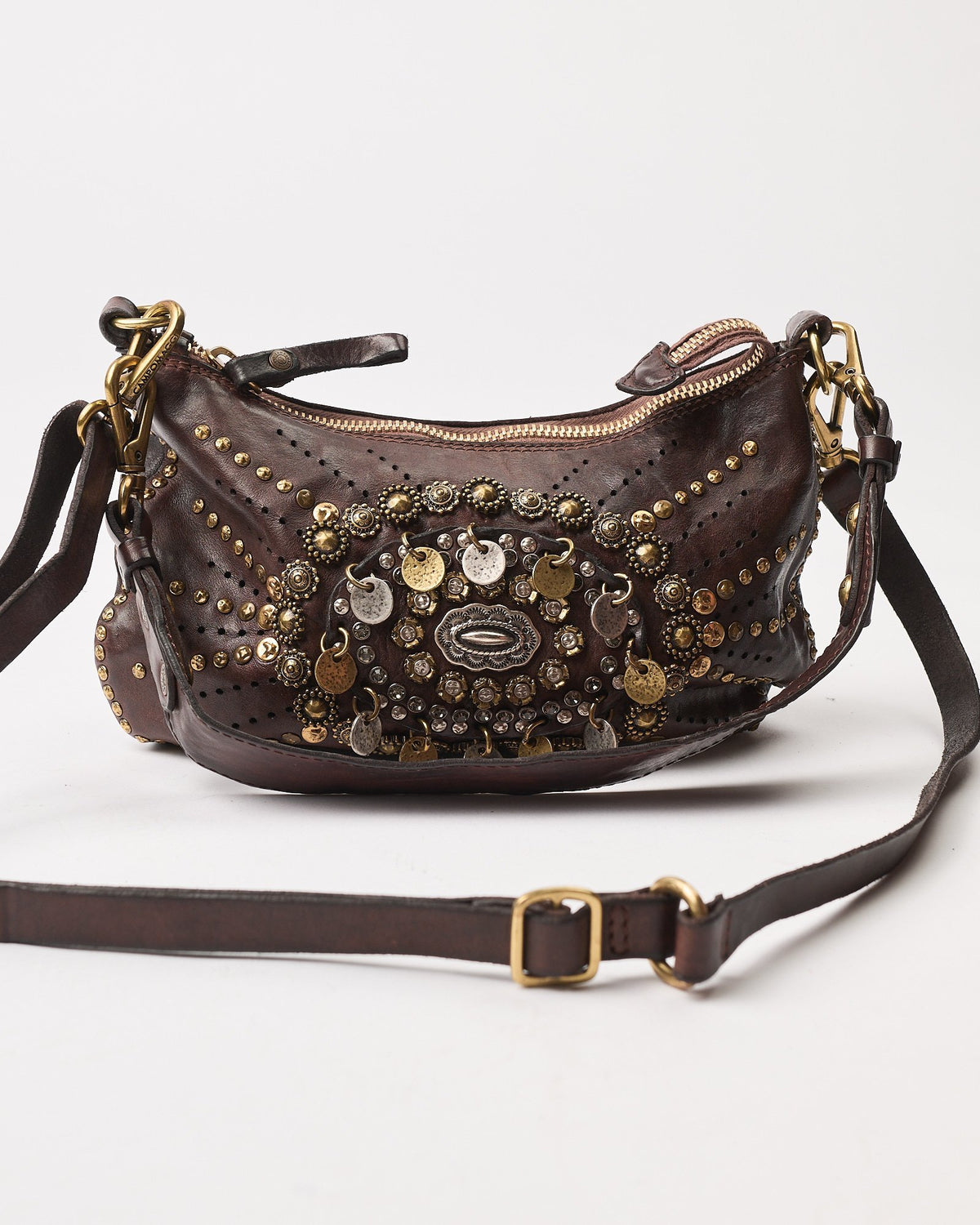 Borsa Campomaggi Teresa in pelle con borchie e strass
