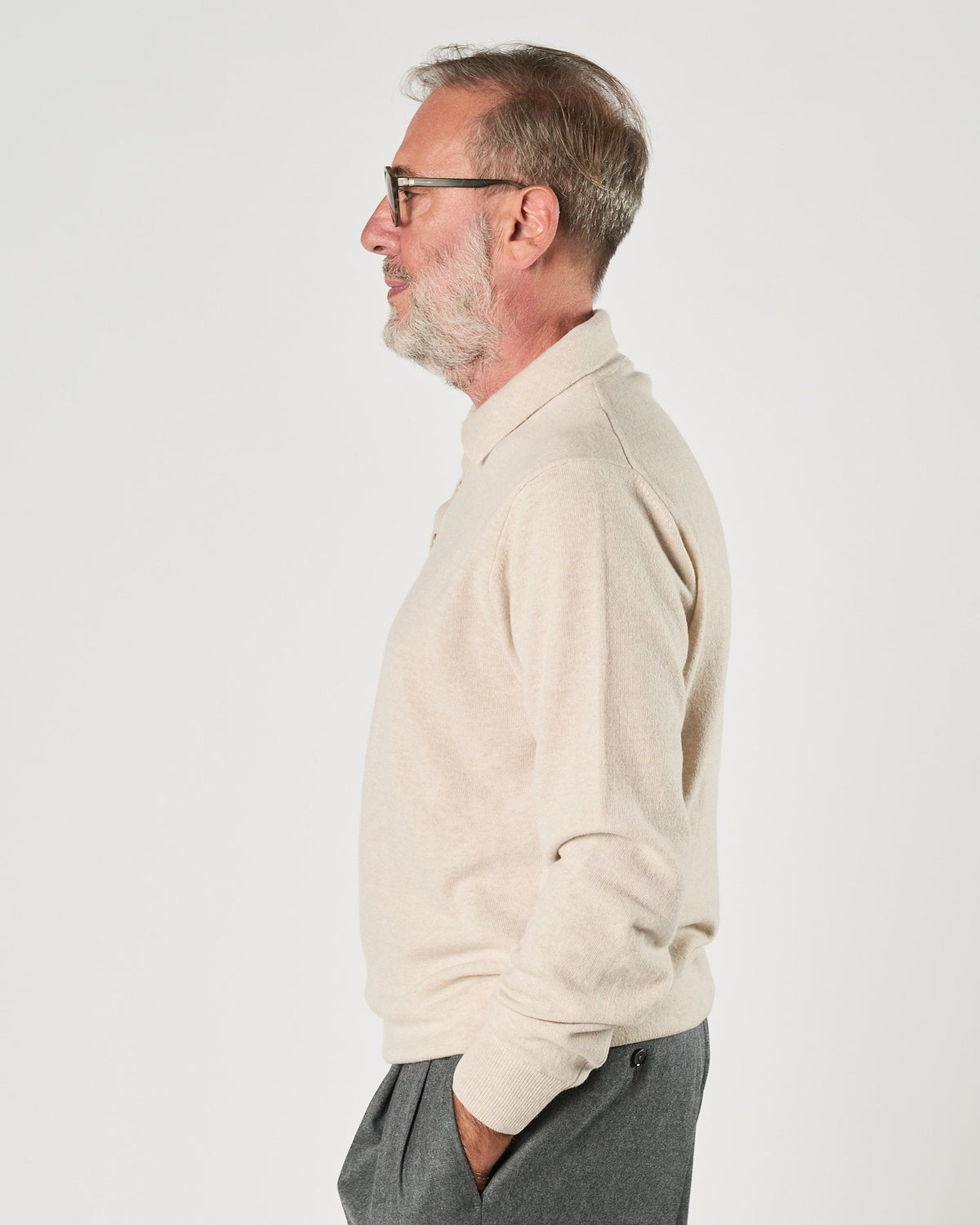 Polo Aimé in maglia beige