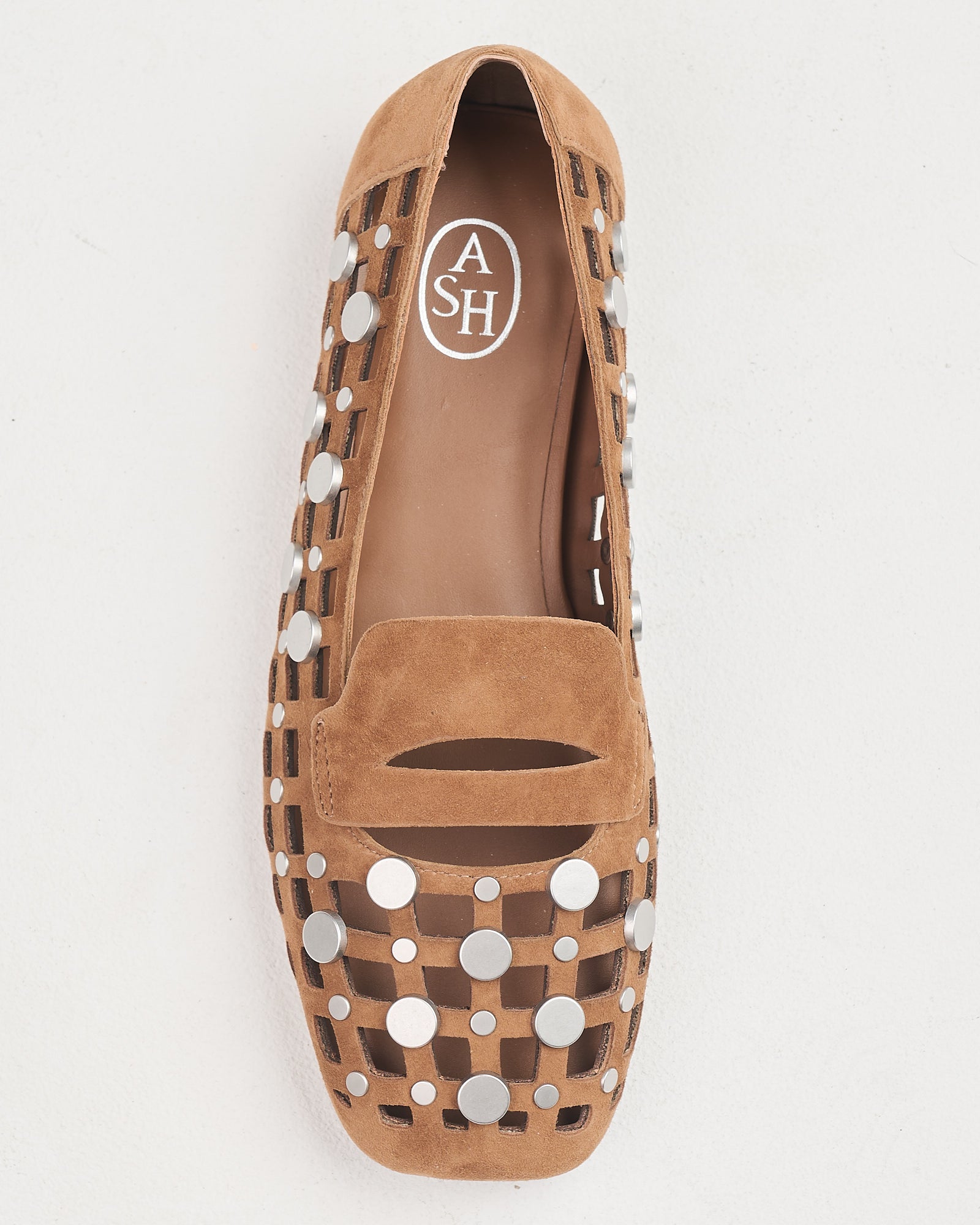 Ballerina Ash punta quadrata con borchie saddle