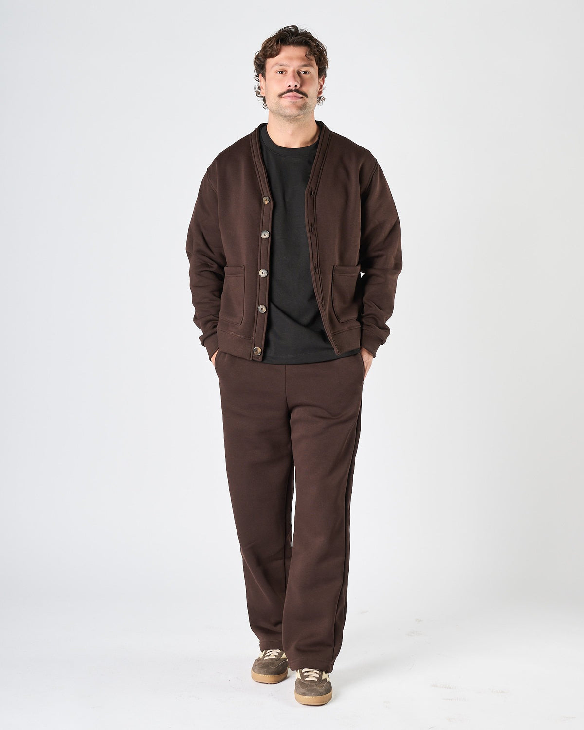 Cardigan Aimé in felpa moro
