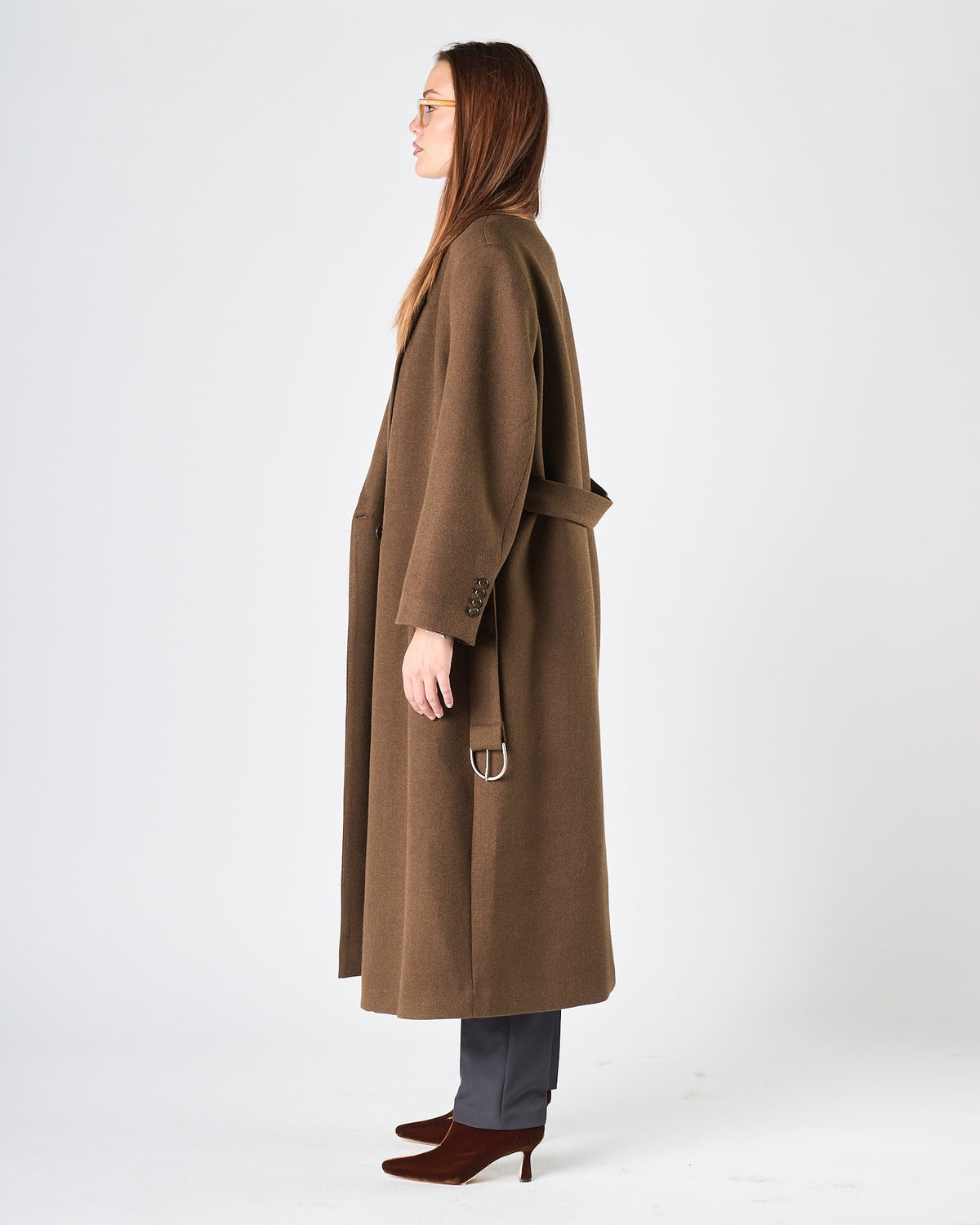 Cappotto Eleh morbido verde militare