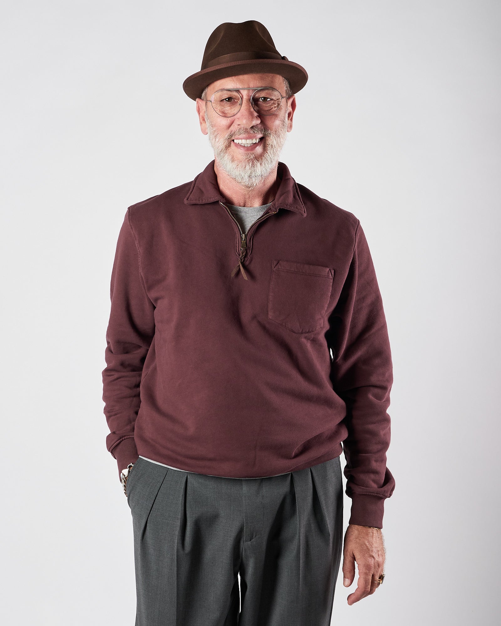 Felpa In The Box polo prugna con zip